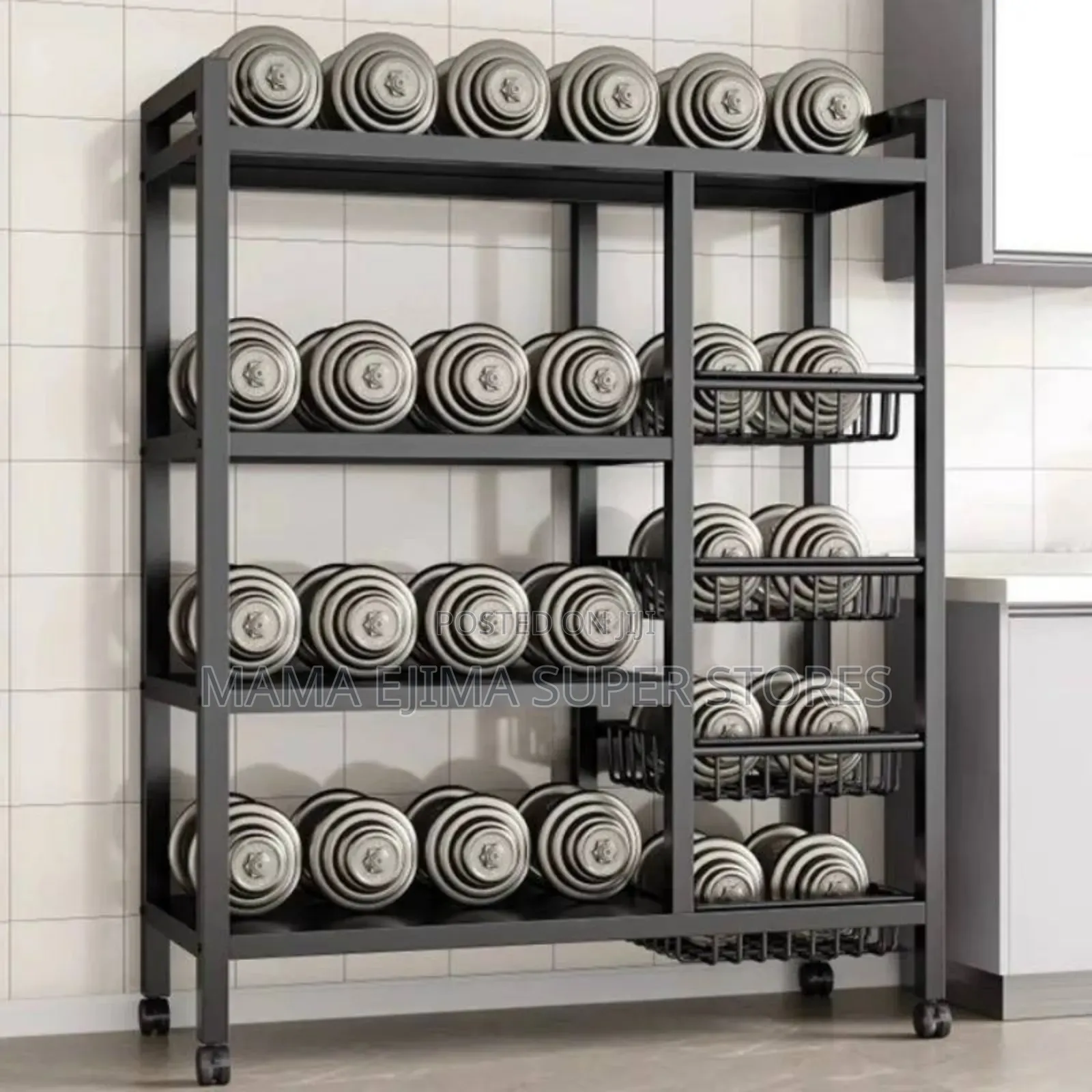 Kitchen Vegetable Basket Trolley Multifunctional Storage Rac