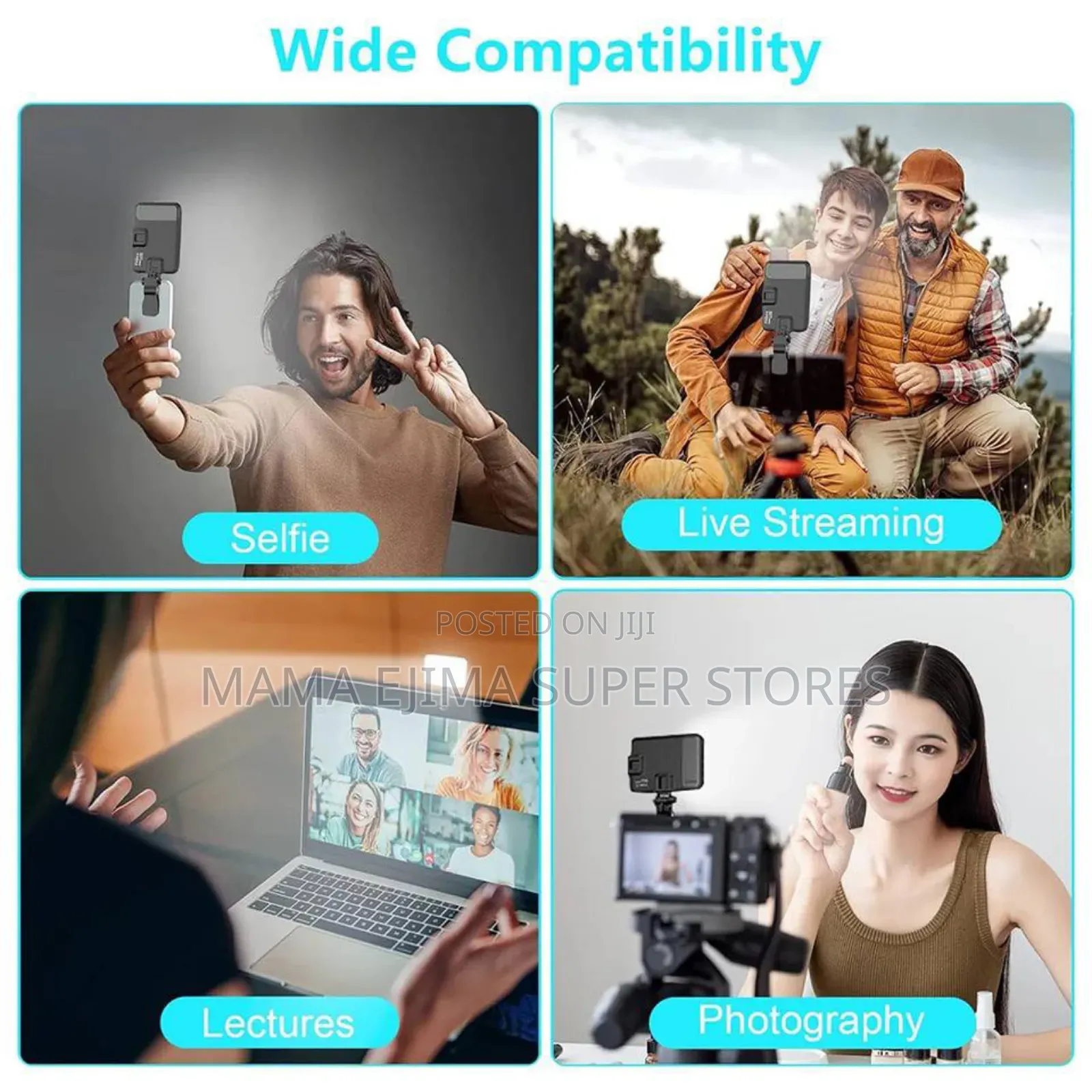 Portable Mini Selfie Fill Light Rechargeable 3 Modes Adjusta