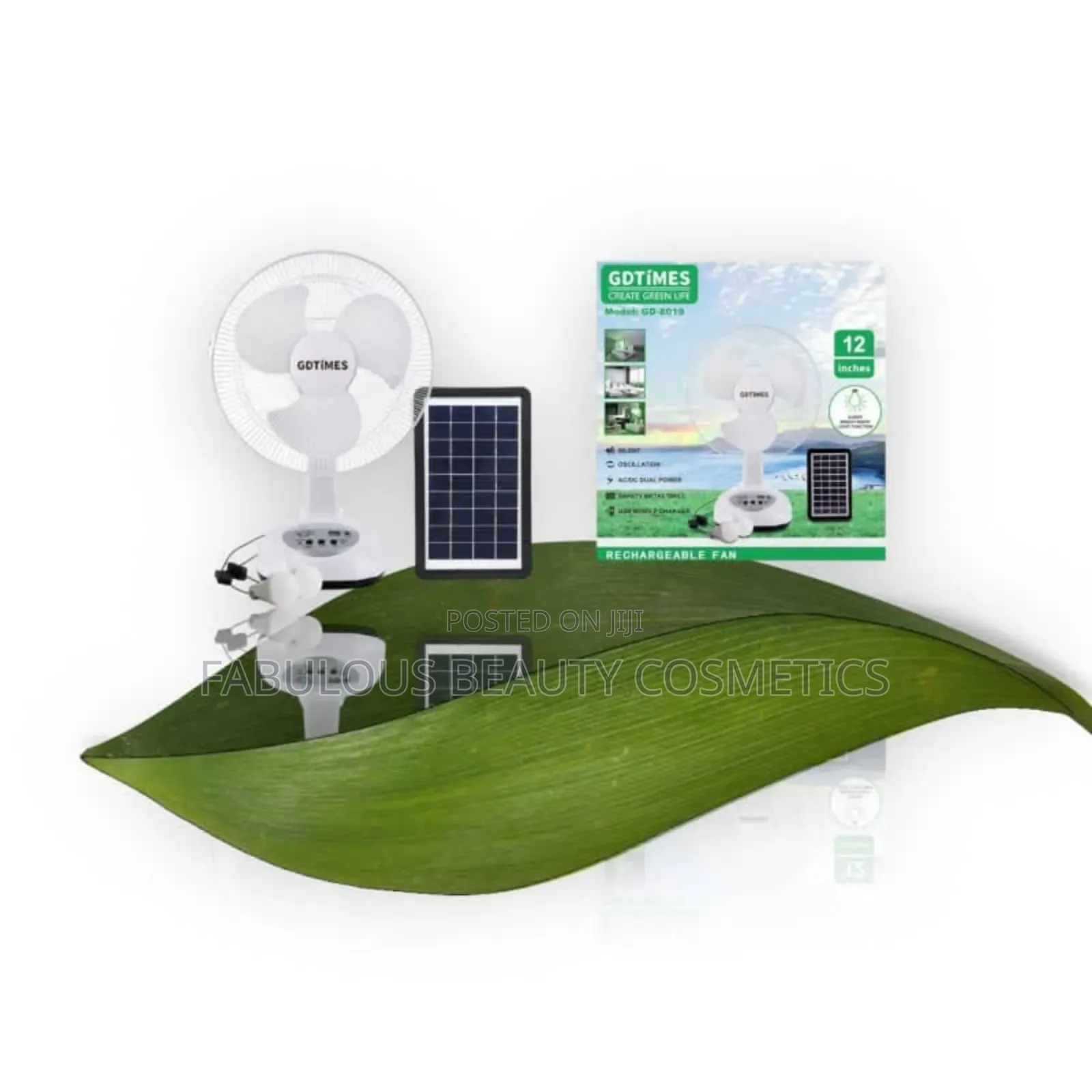 Solar Rechargeable Fan 12inch Oscillating