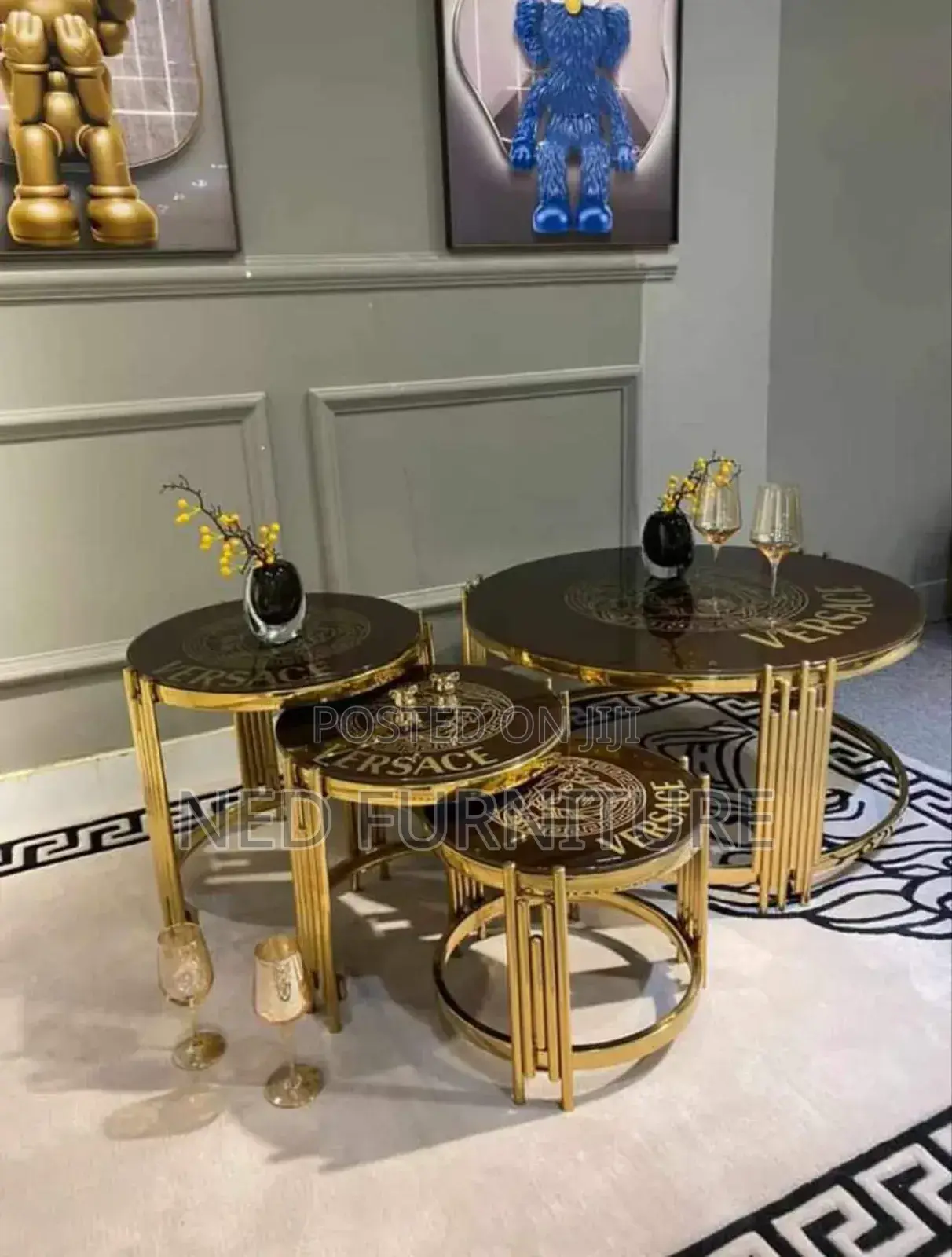Quality Tempered Glass 4 in 1 Center Table Set