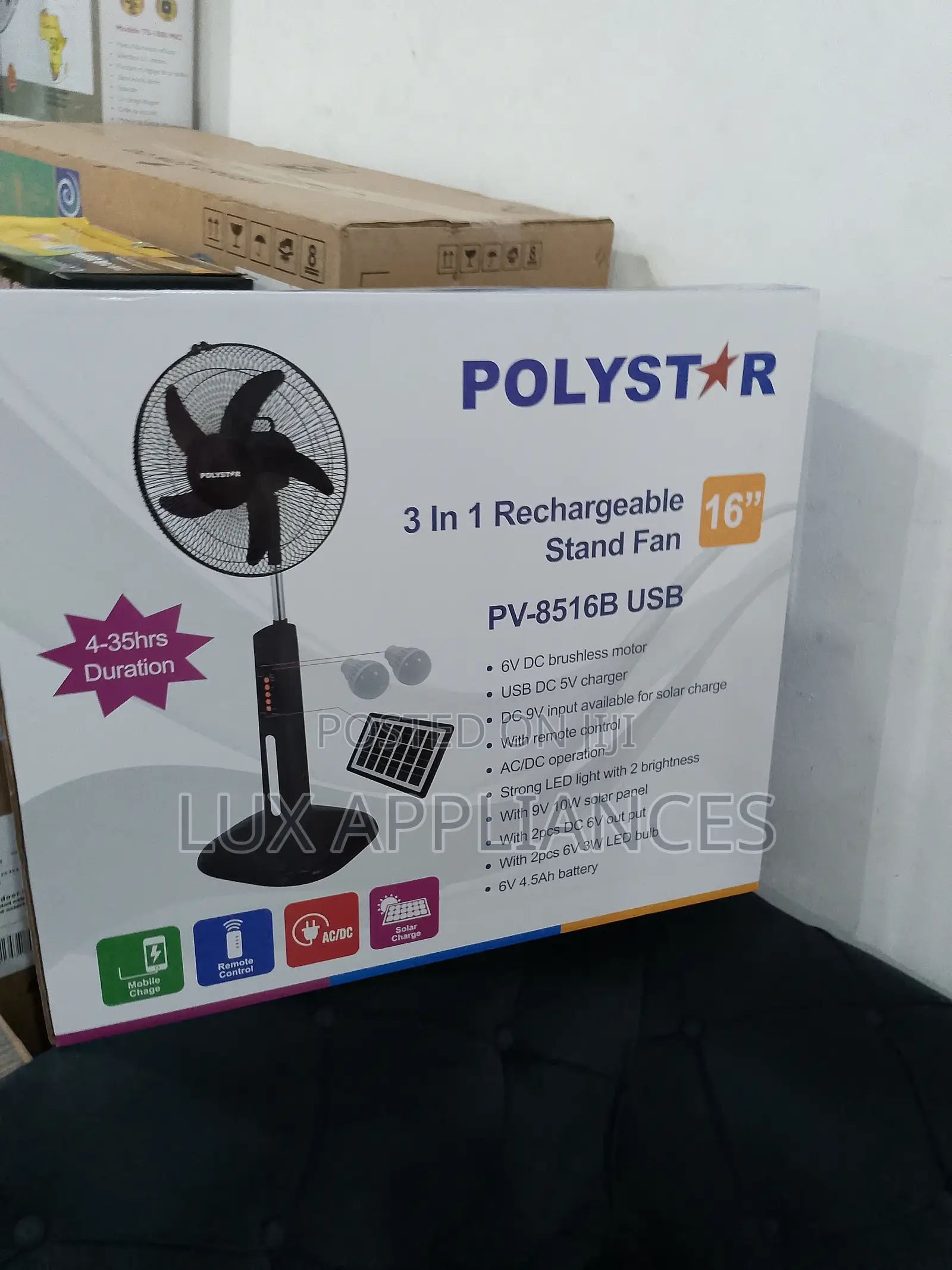 The New Polystar 3 in 1 Rechargeable Fan