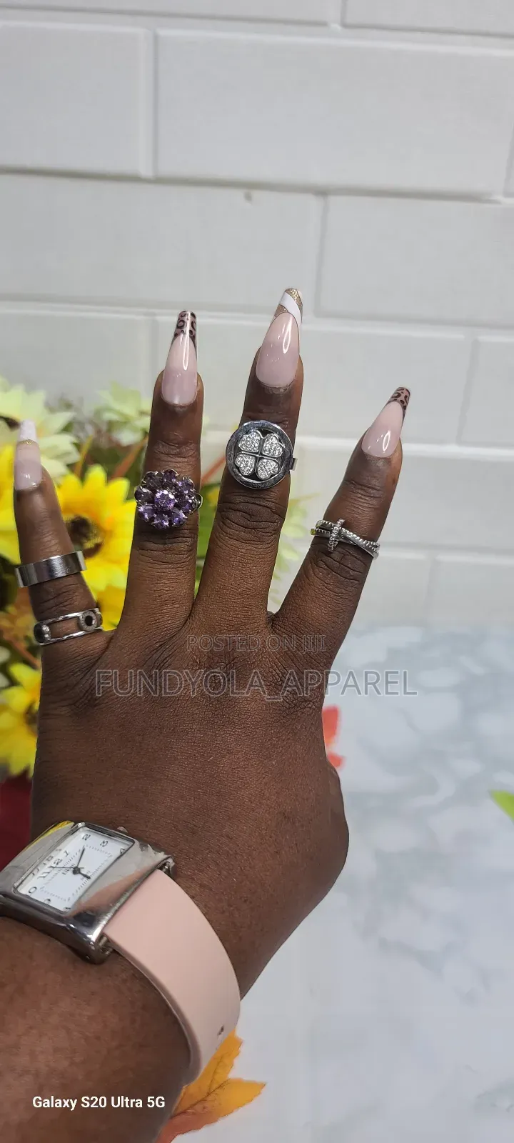 Non Tarnishing Titanium Gold Chunky Fashion Rings