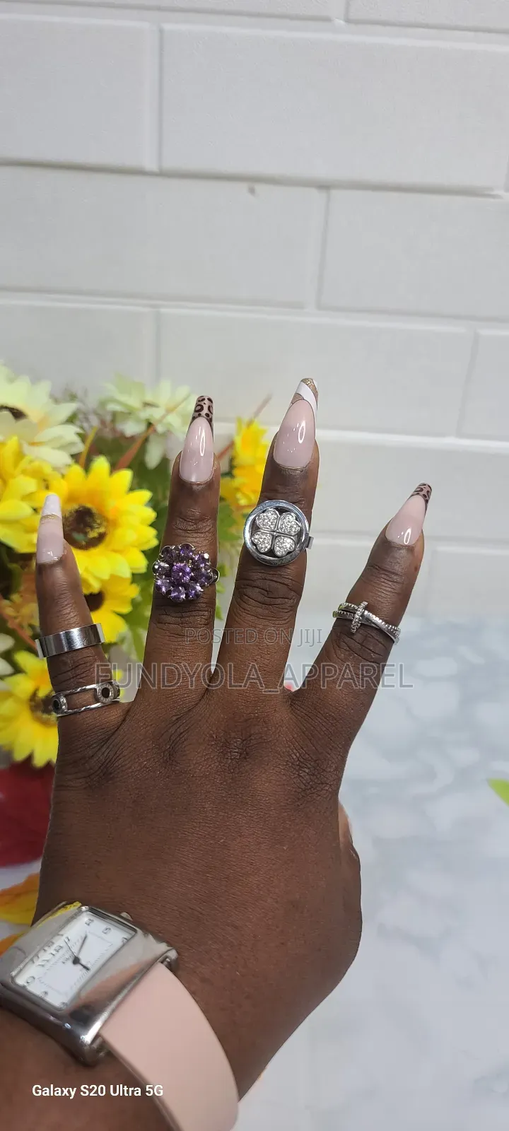 Non Tarnishing Titanium Gold Chunky Fashion Rings
