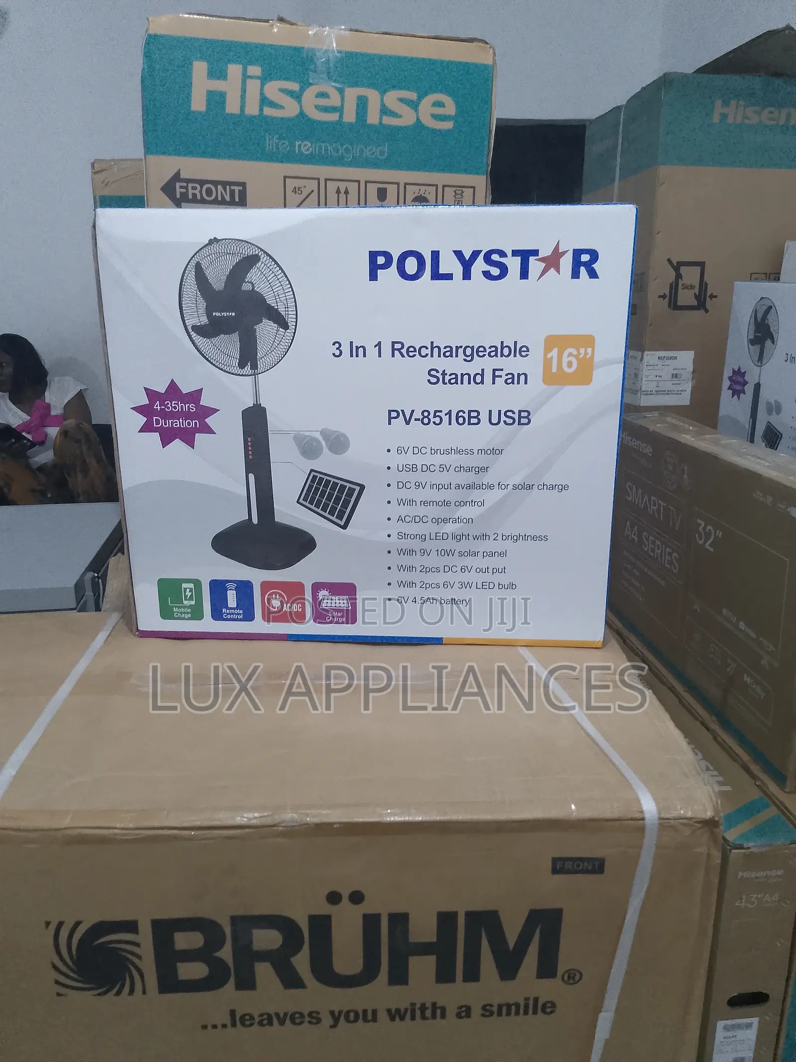 Classic Rchargeable Polystar Standing Fan