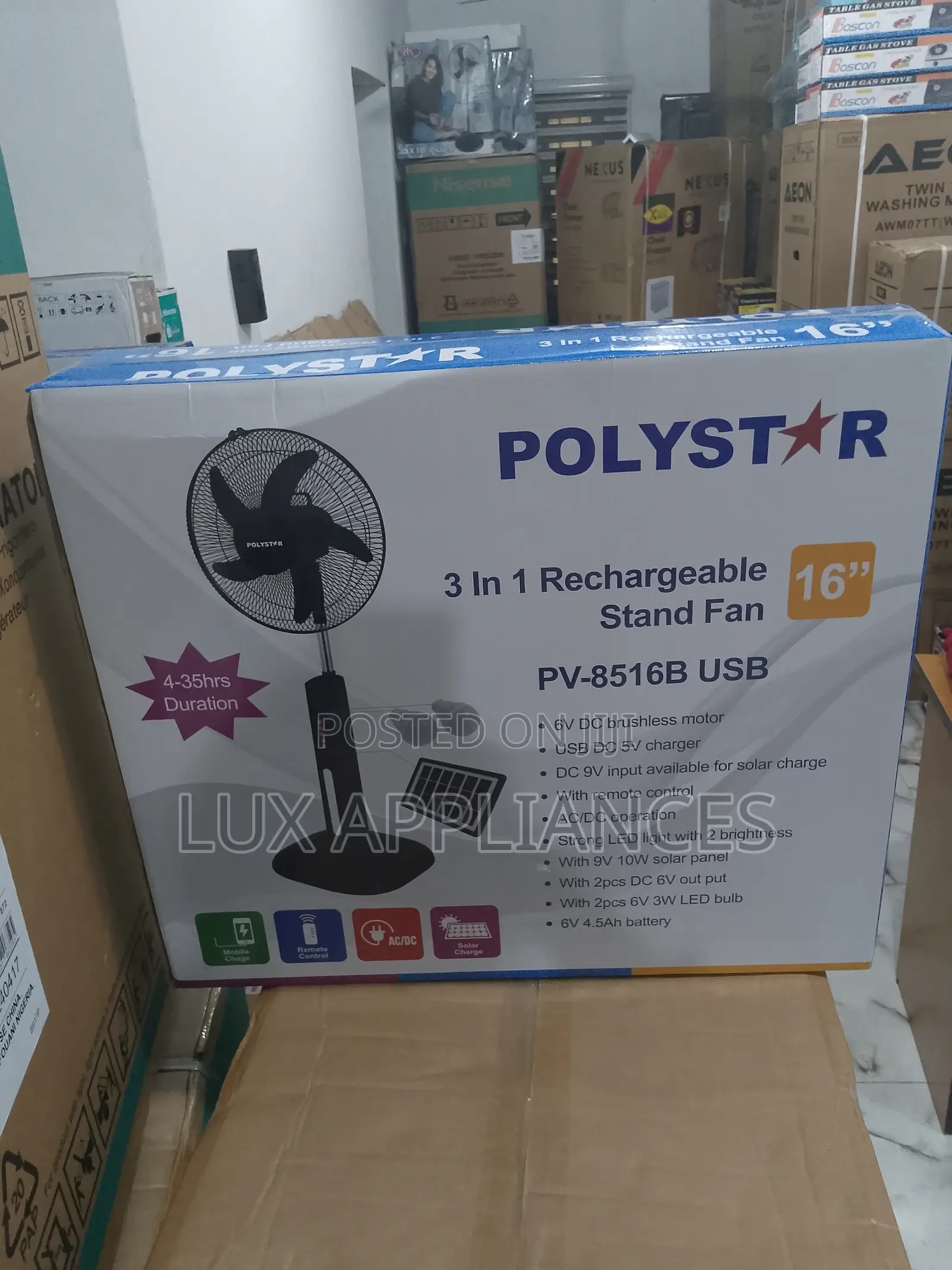 Fast Selling Polystar Rechargeable Fan
