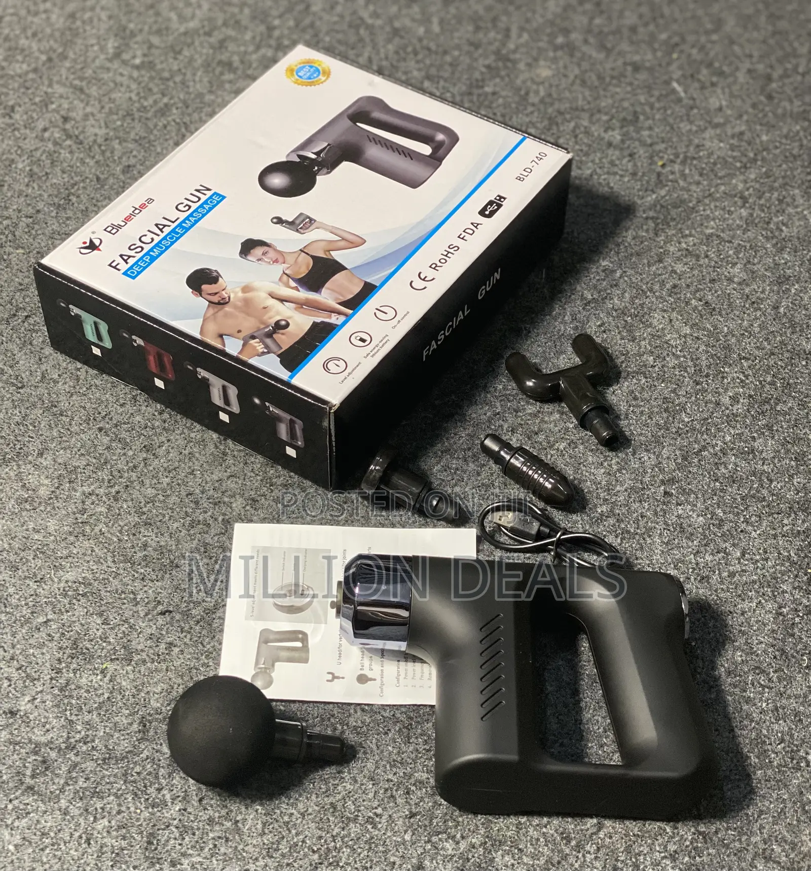 Unique Handheld Portable Rechargeable Fascial Gun Massage