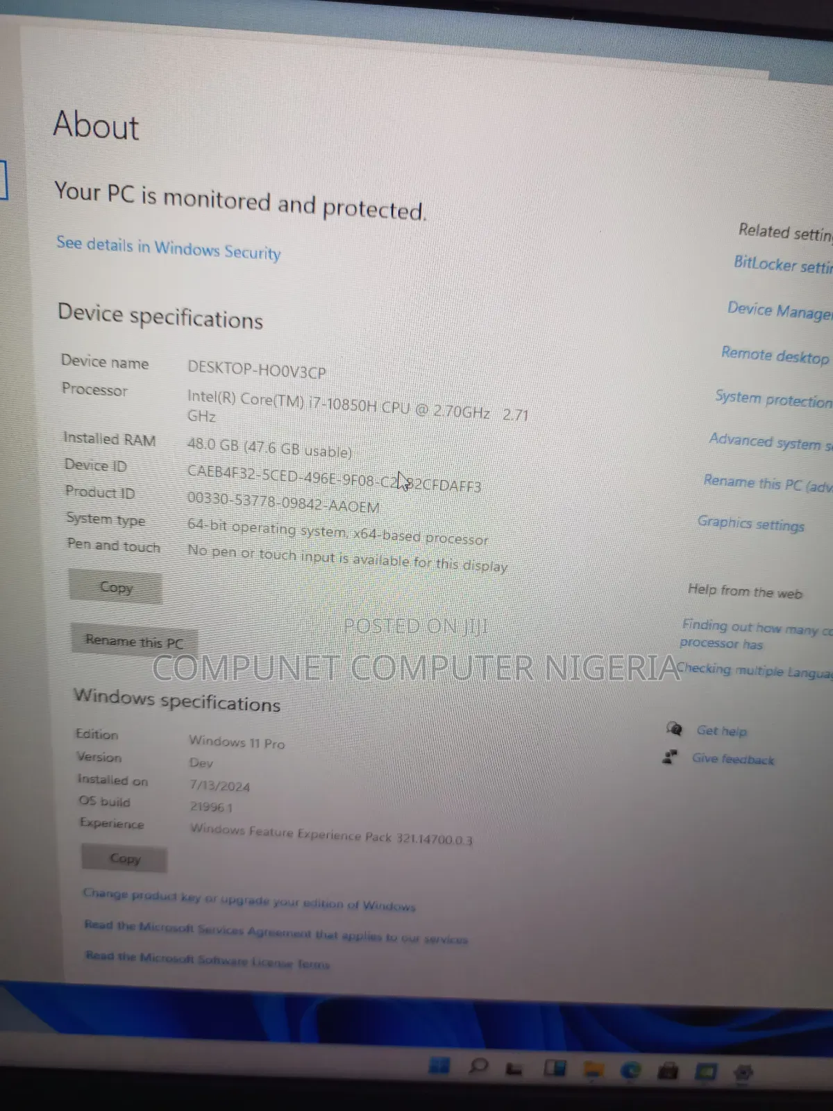 Laptop Dell Precision 7750 48GB Intel Core I7 SSD 1T