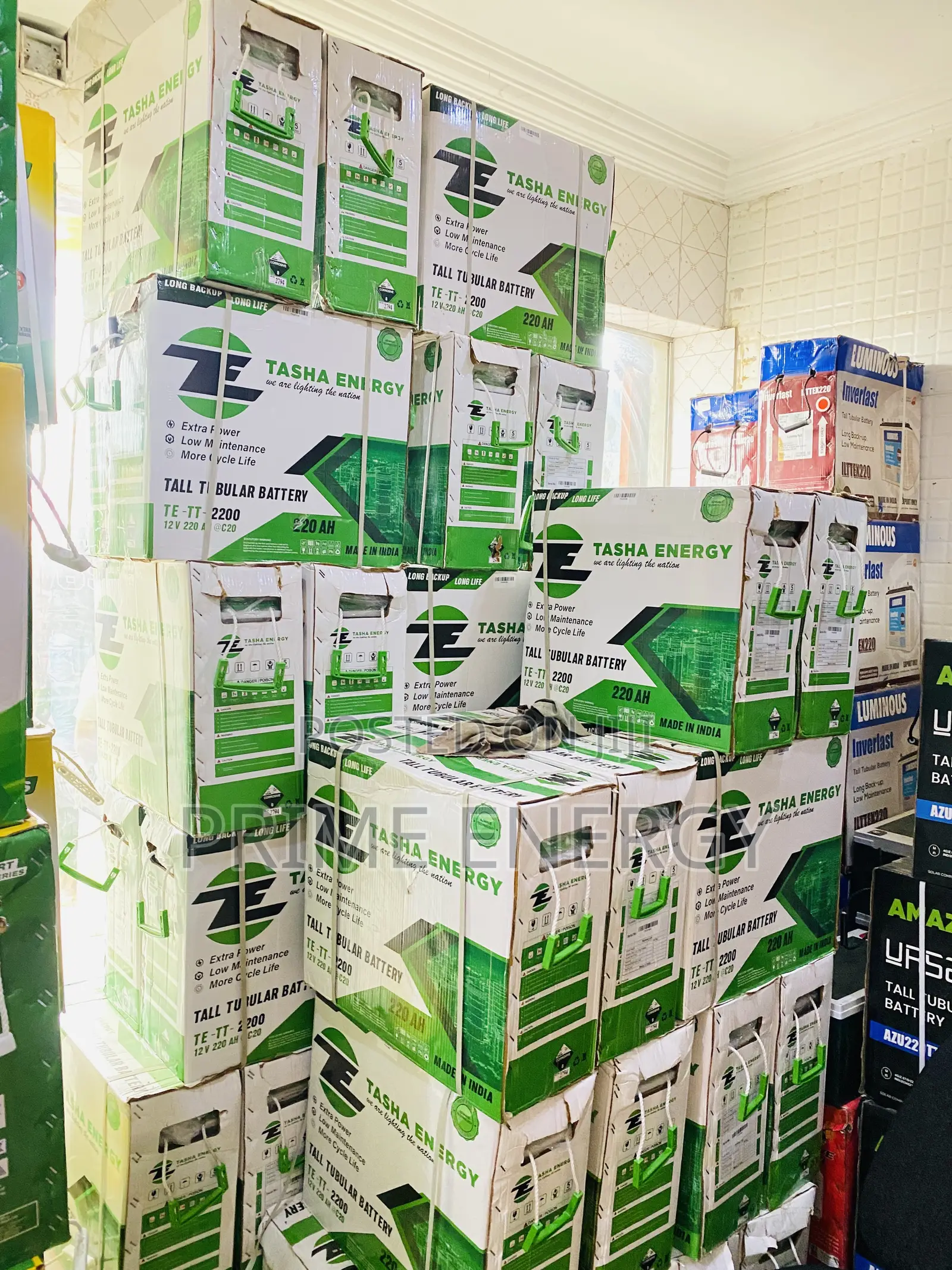 12v/220ah Tall Tubular Battery, Tasha Energy