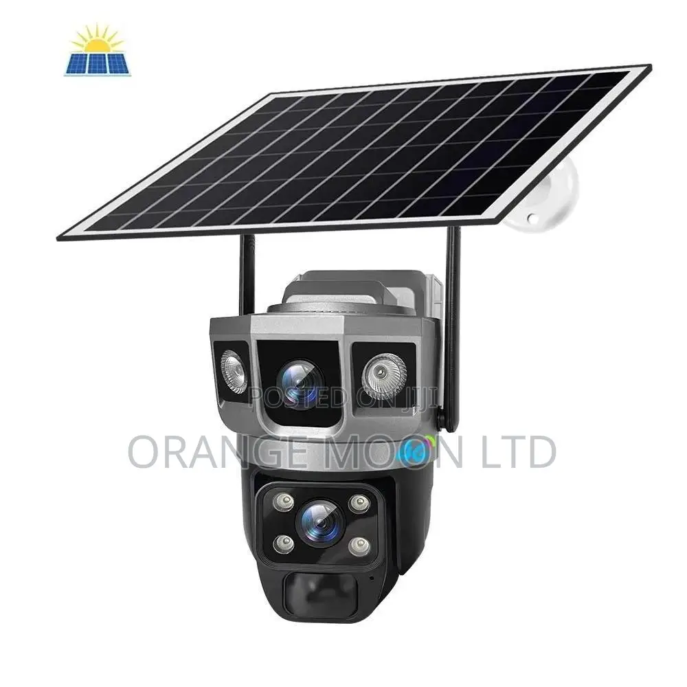 V380 Triple Lens 4mp 4g Solar CCTV Camera