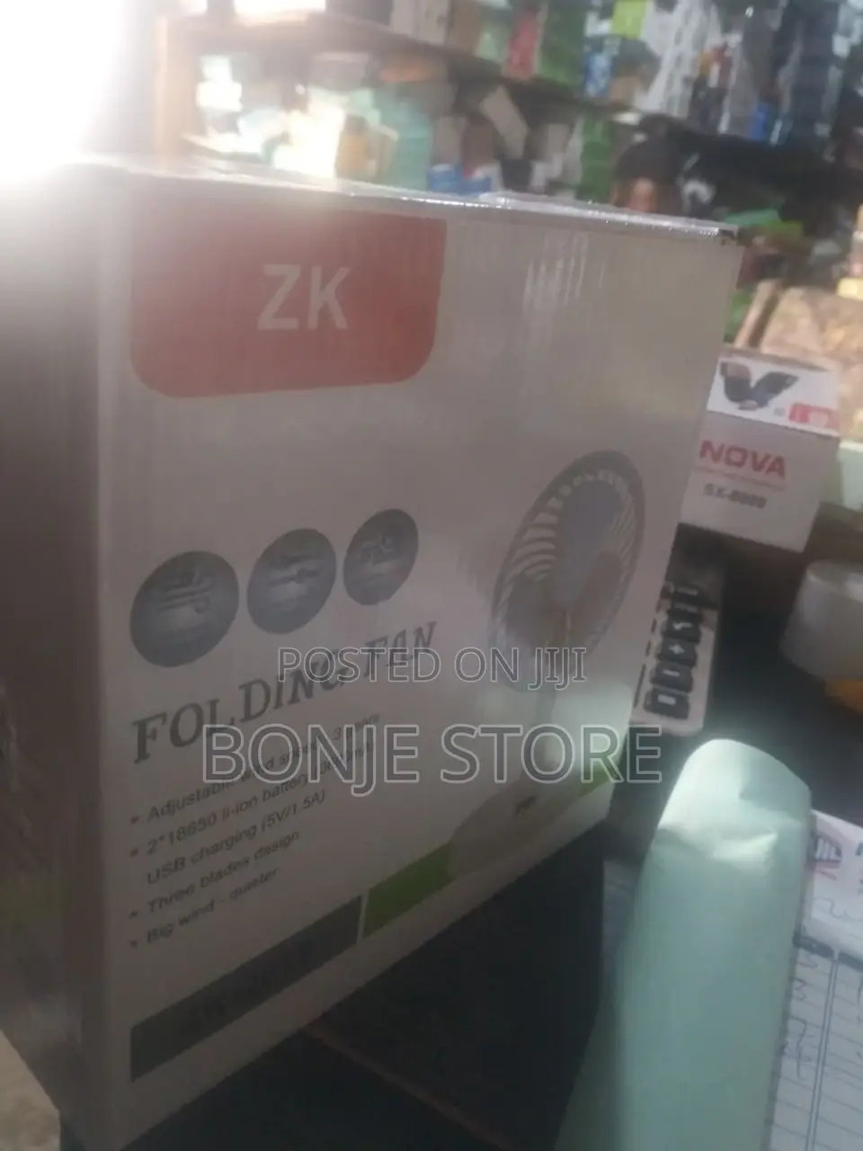 ZK Rechargeable Mini Fan Telescopic Foldable Head - 3600mah