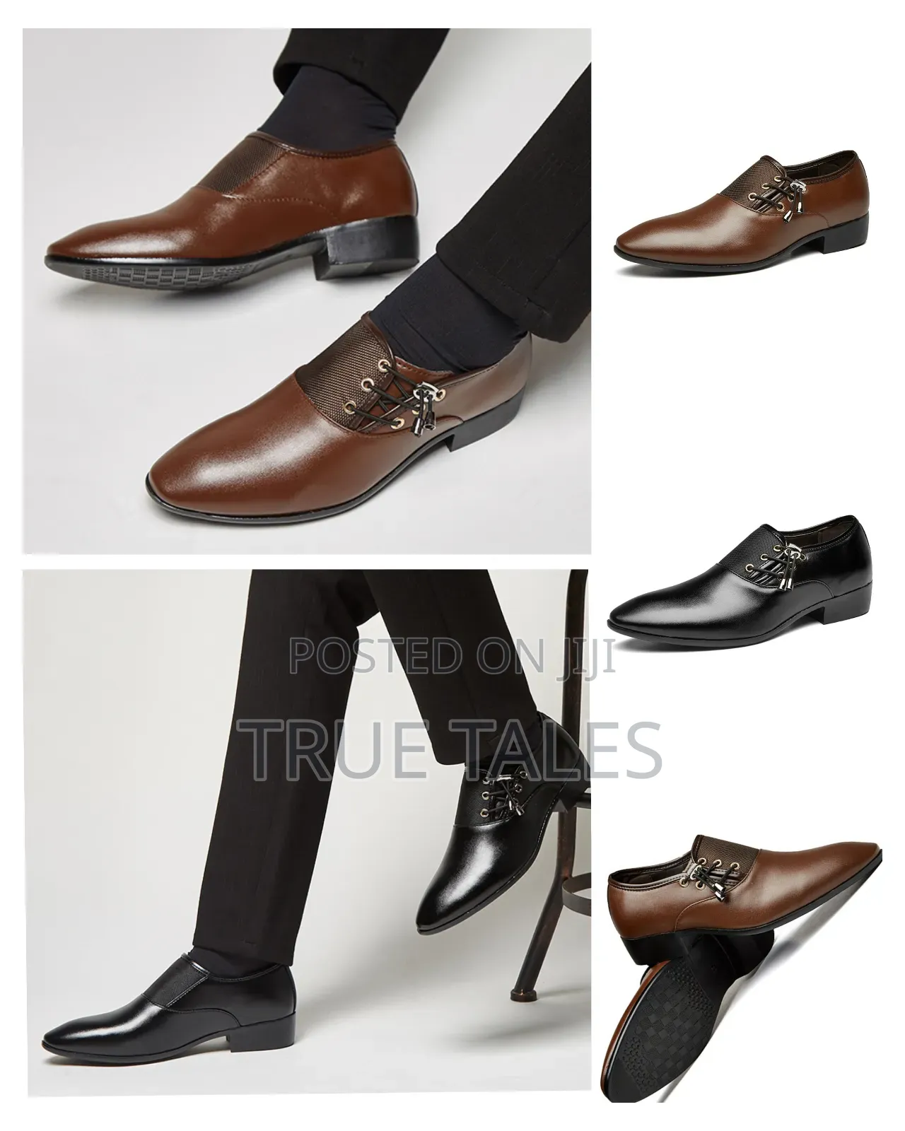 Big Boy's Solid and Formal Side Laced Shoes