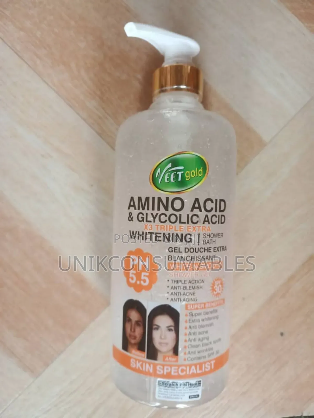 Veet Gold Amino Acid And Glycolic Acid Shower Bath 1000ml