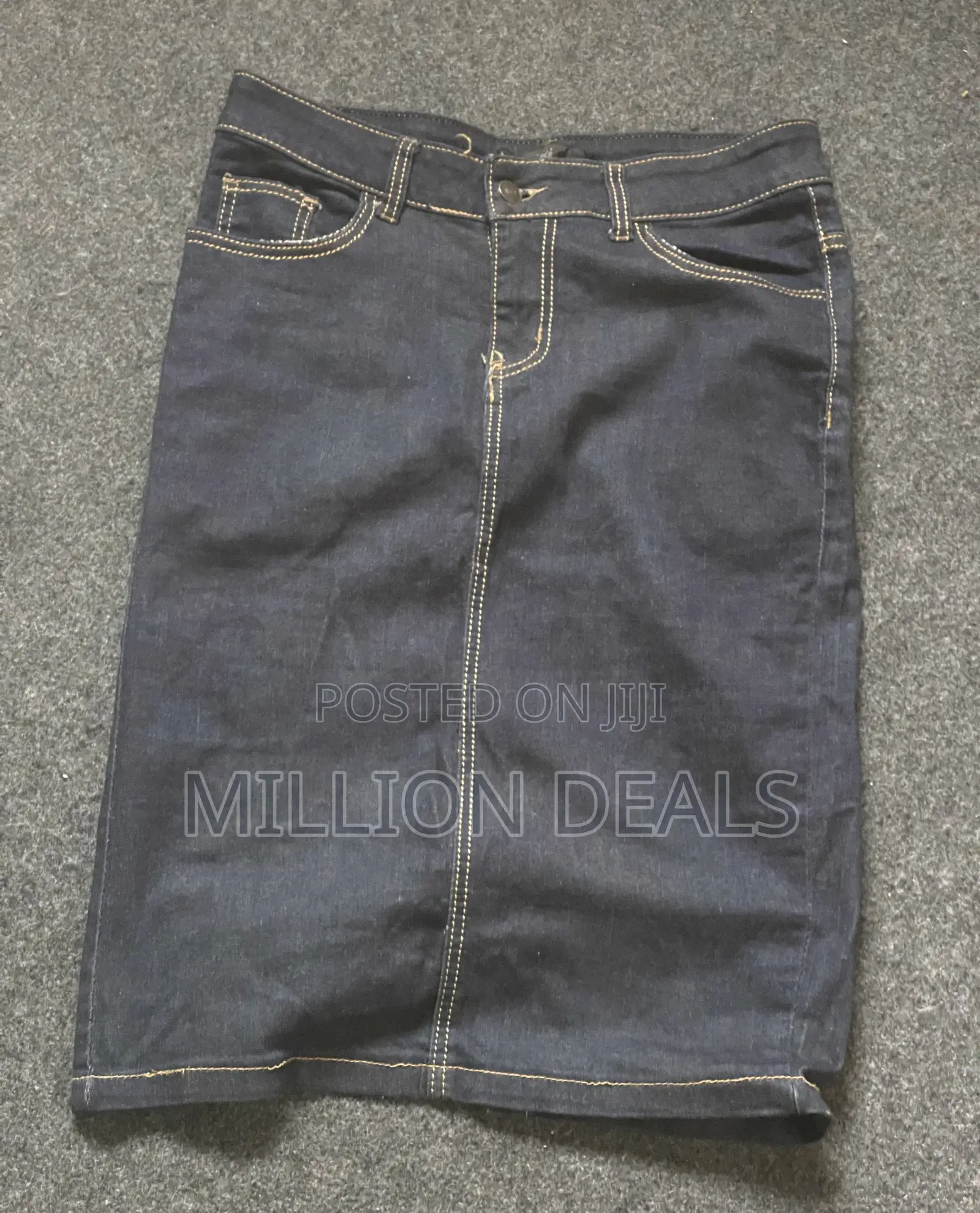 High Waist Stylish Women’S Stretchy Jean Skirt L