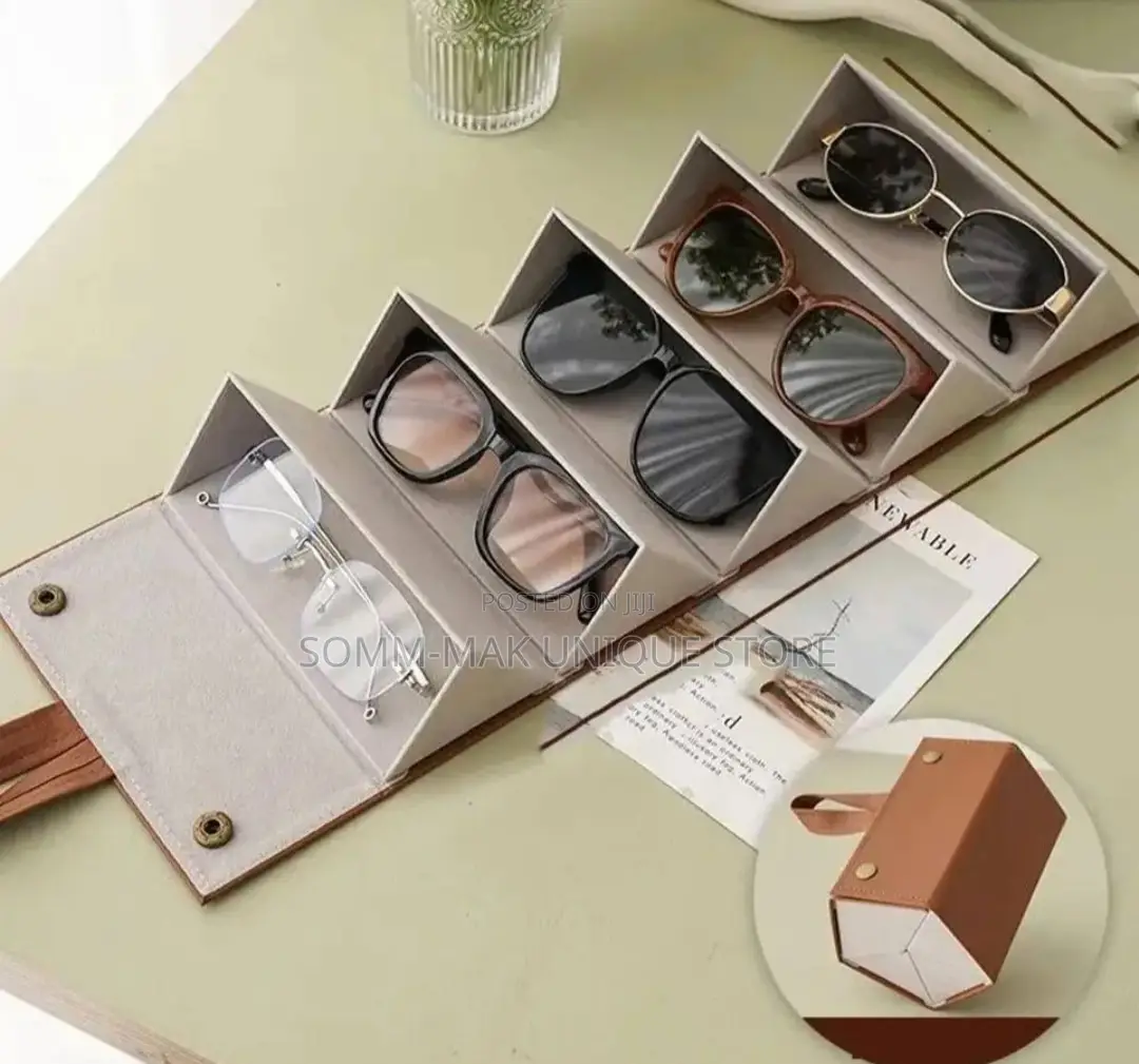 Portable Glasses Case Five Step Organizer, Foldable