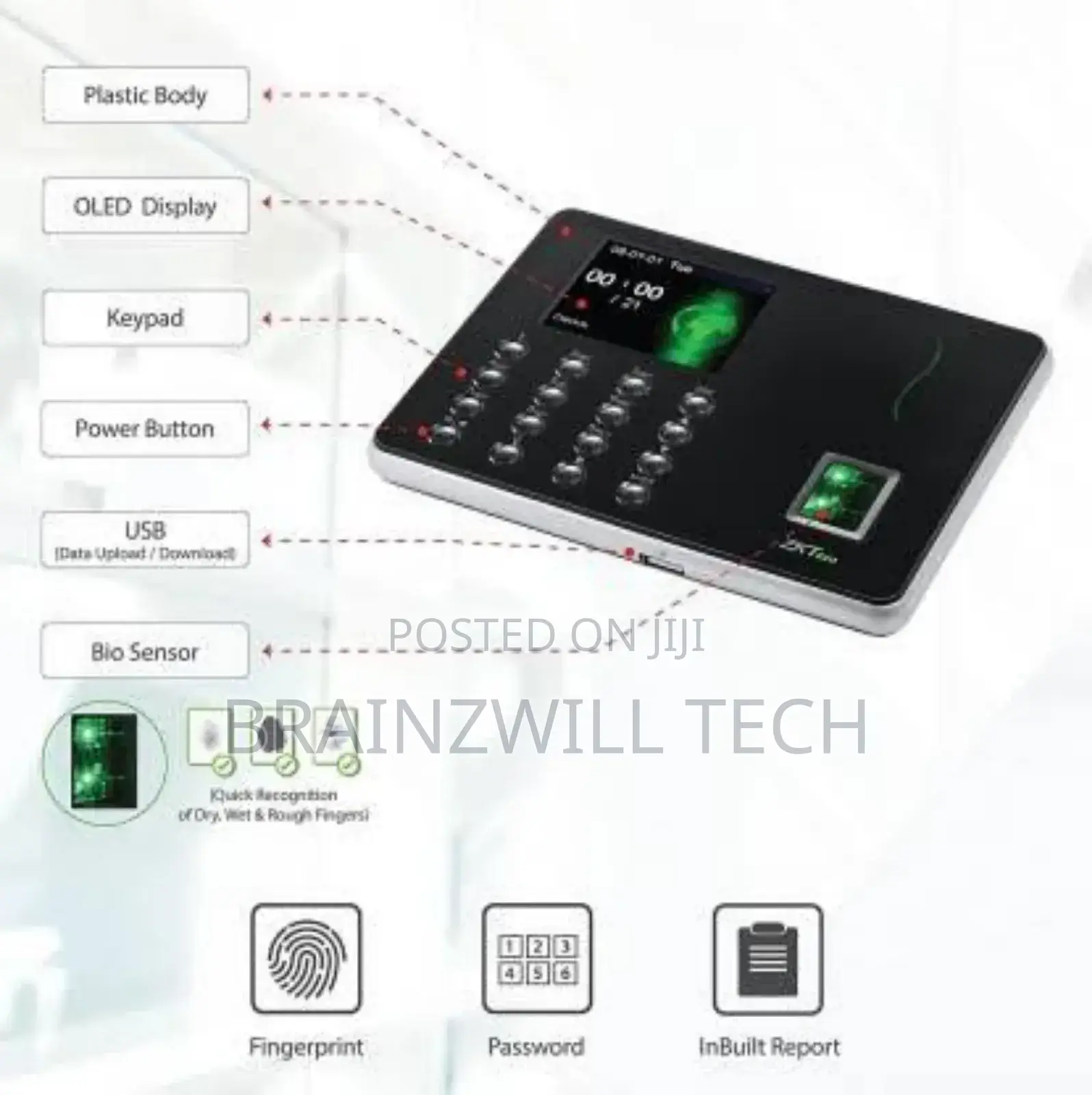 Zkteco Wl10 Time And Attendance Fingerprint Machine