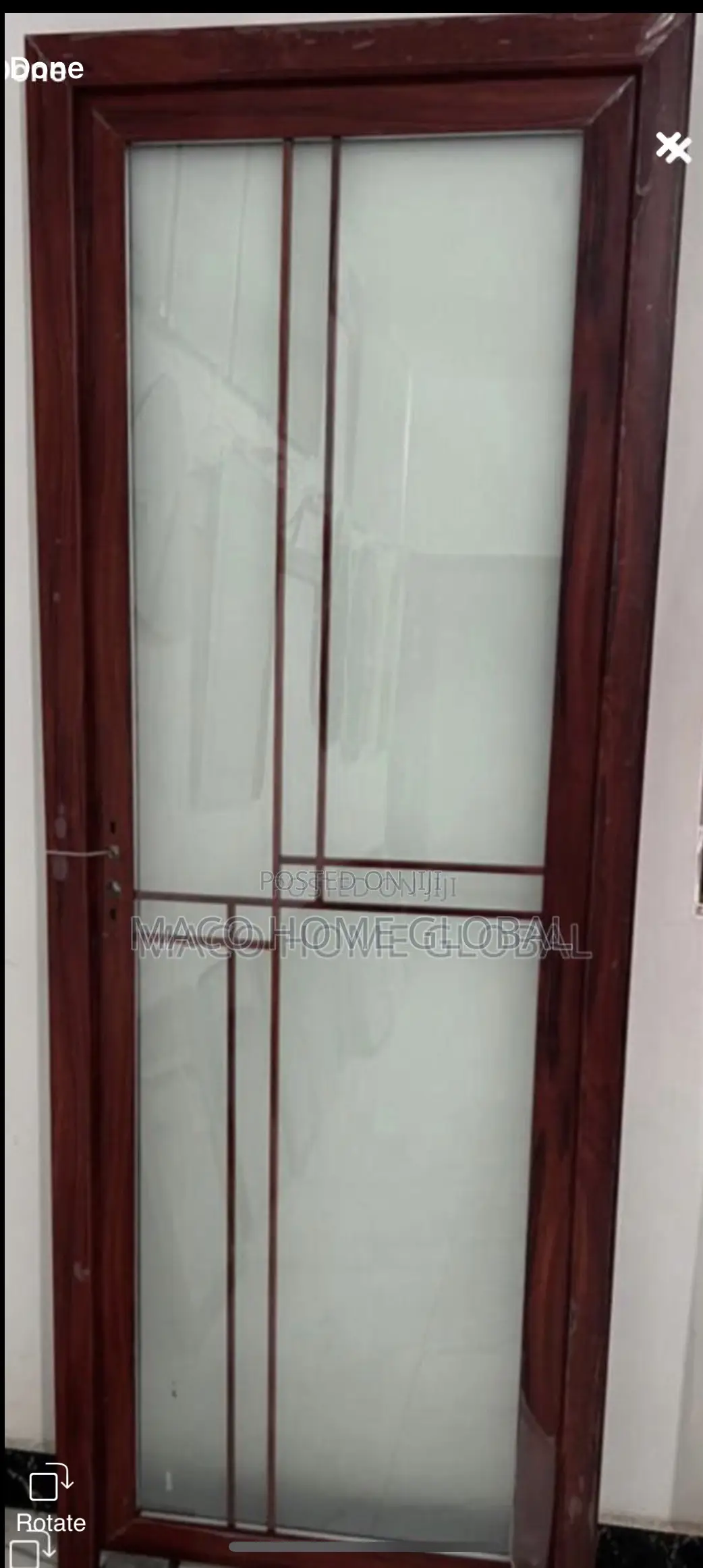 Turkey Full Glass Toilet Door 750 Size