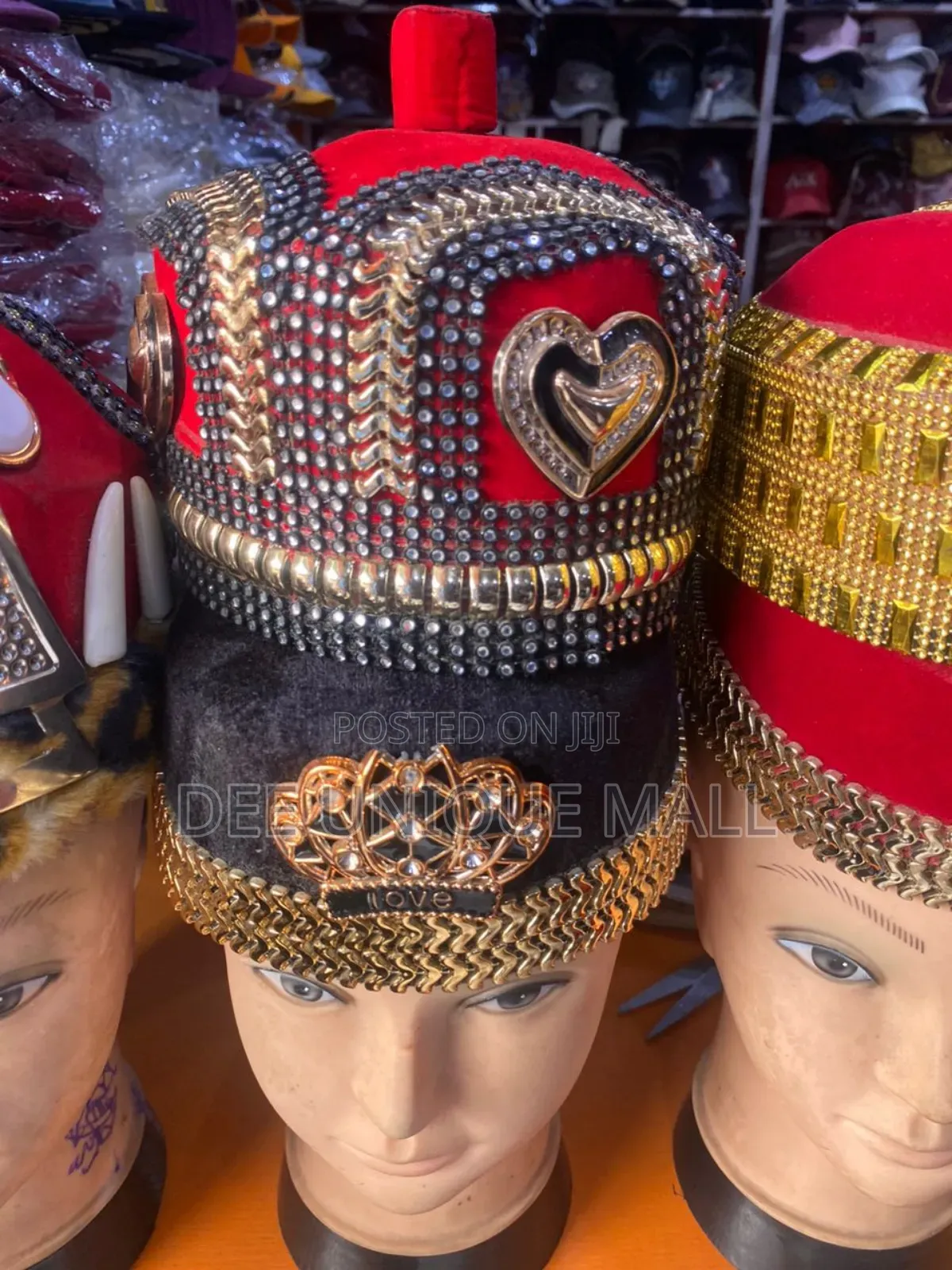 Bead, Sequence Traditional Igbo Red Cap.Kids and Adult