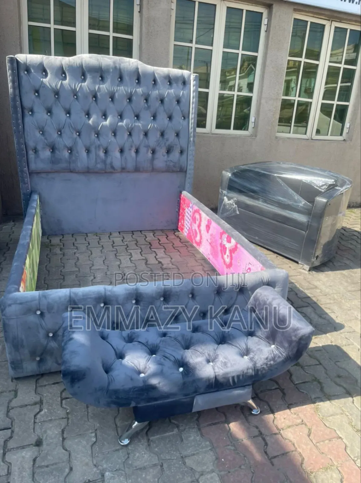 4.5 By6 Bedframe With Ottoman and 1 Double Seater Chair