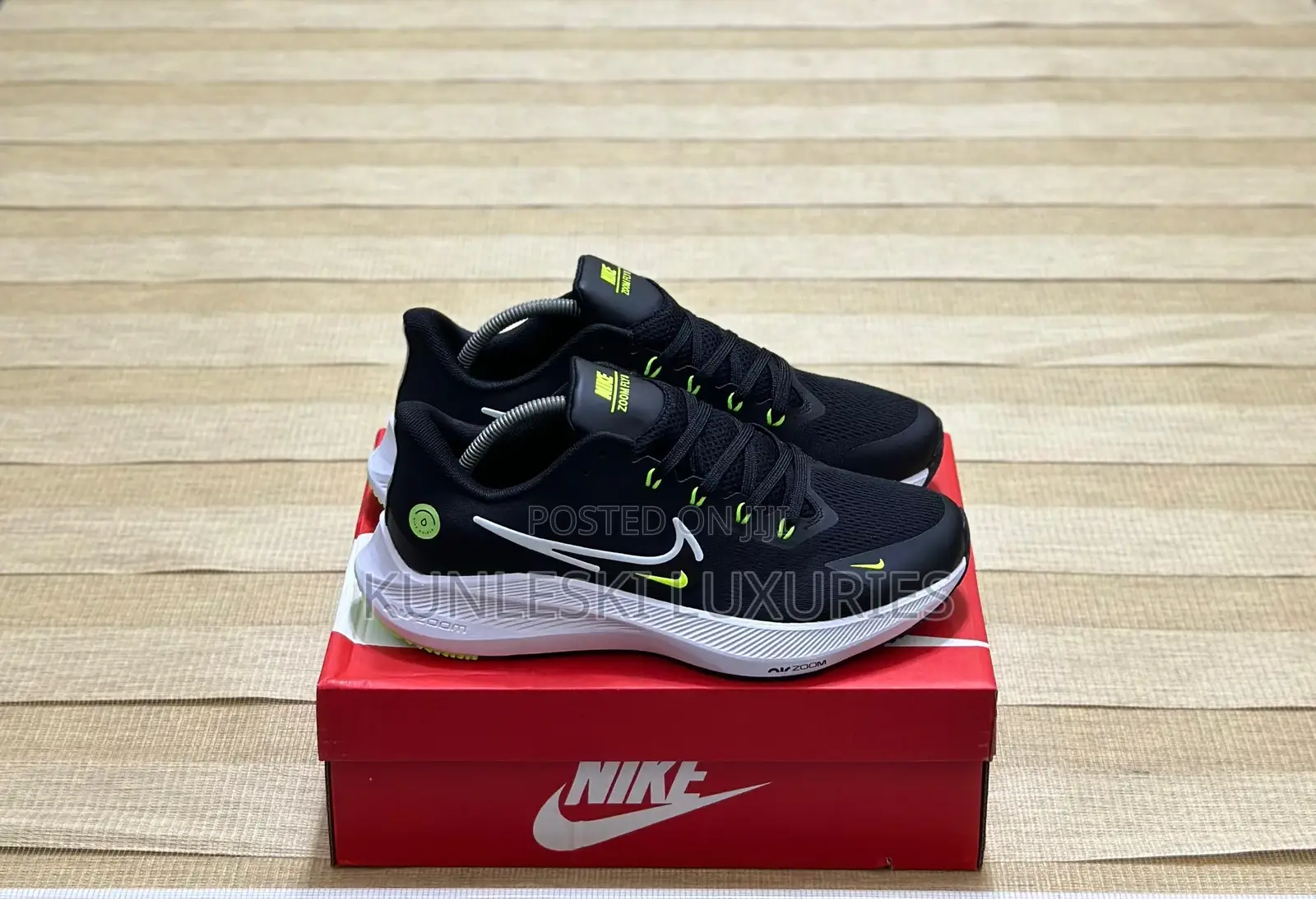 Original Nike Zoom Fly 8 Black And Lemon Sneakers