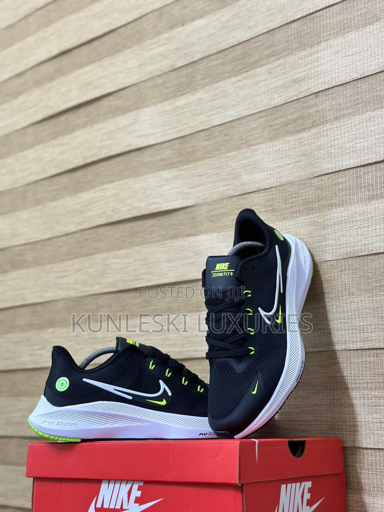 Original Nike Zoom Fly 8 Black And Lemon Sneakers