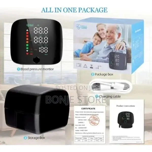 Digital Wrist Blood Pressure Monitor LCD Monitor Display