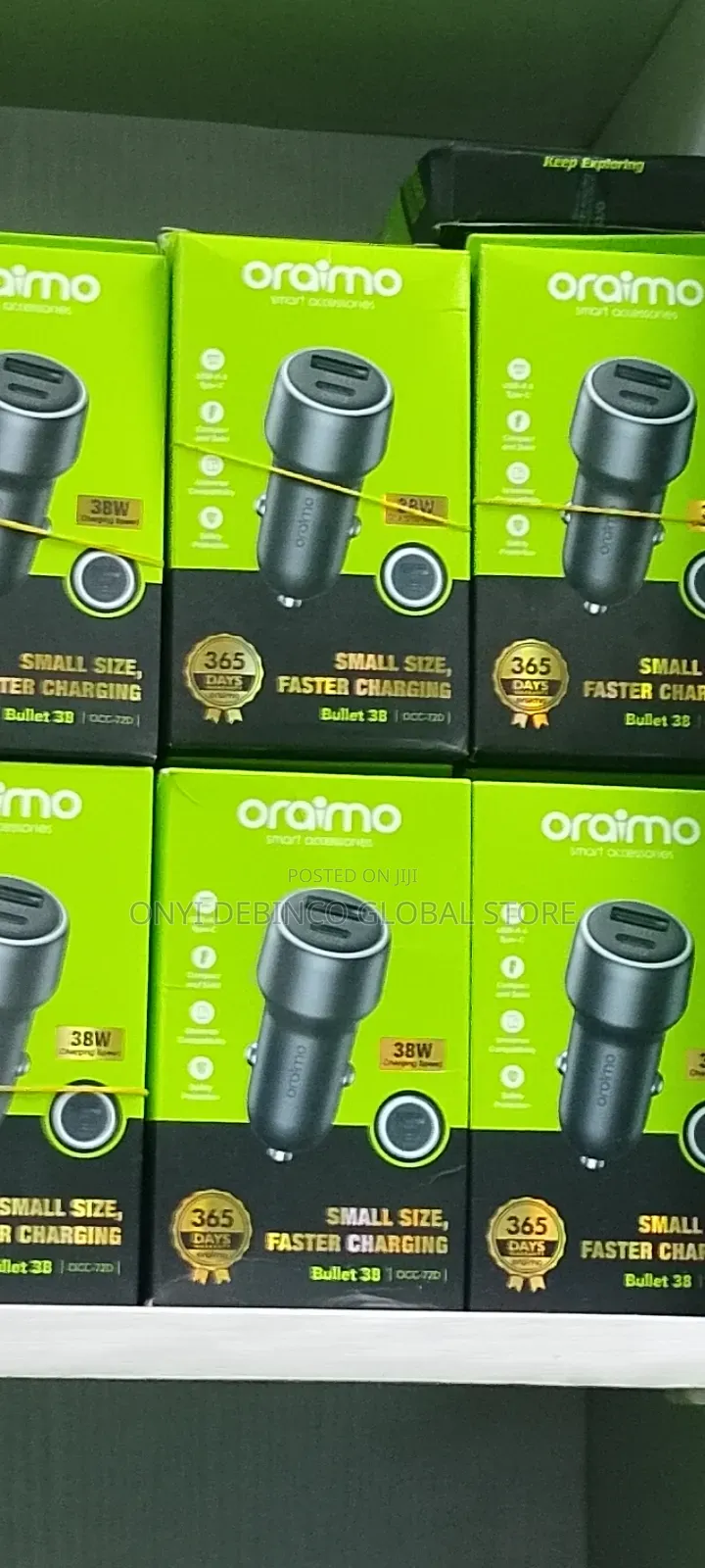Oraimo Bullet OCC-72D 38W Fast Car Charging Compact Safe