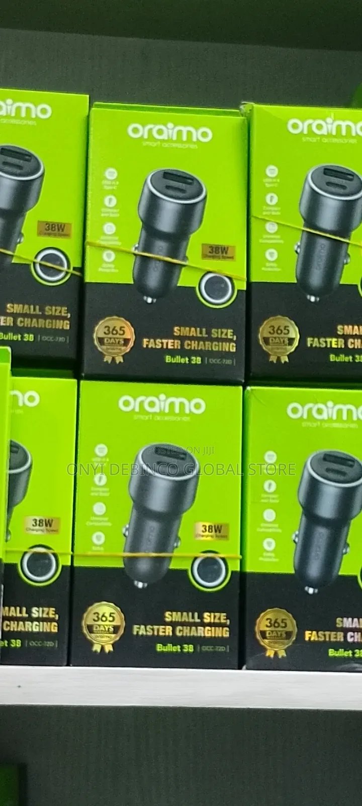 Oraimo Bullet OCC-72D 38W Fast Car Charging Compact Safe