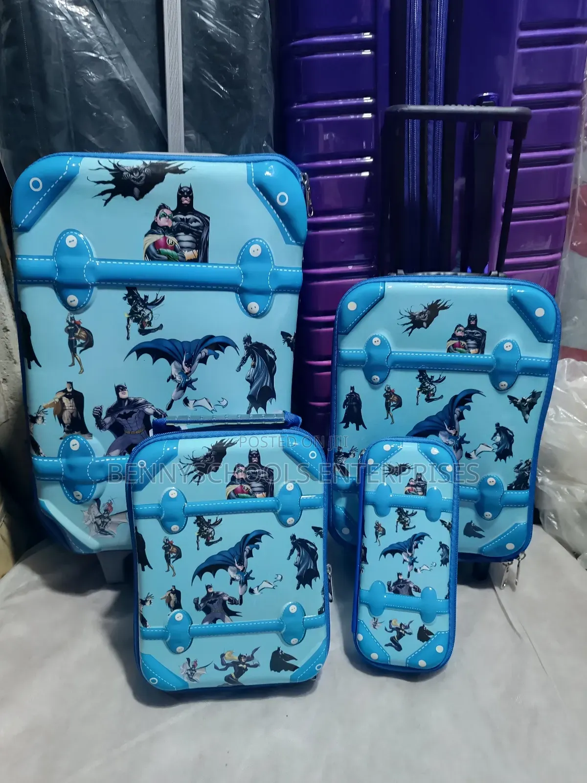 Set of 4 in 1 2 Bag Kids Children's Trolley School Bag