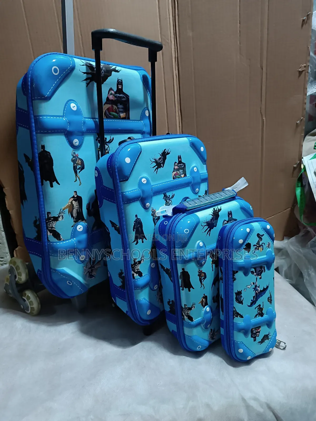 Set of 4 in 1 2 Trolleys Kids Children's Trolley School Bag