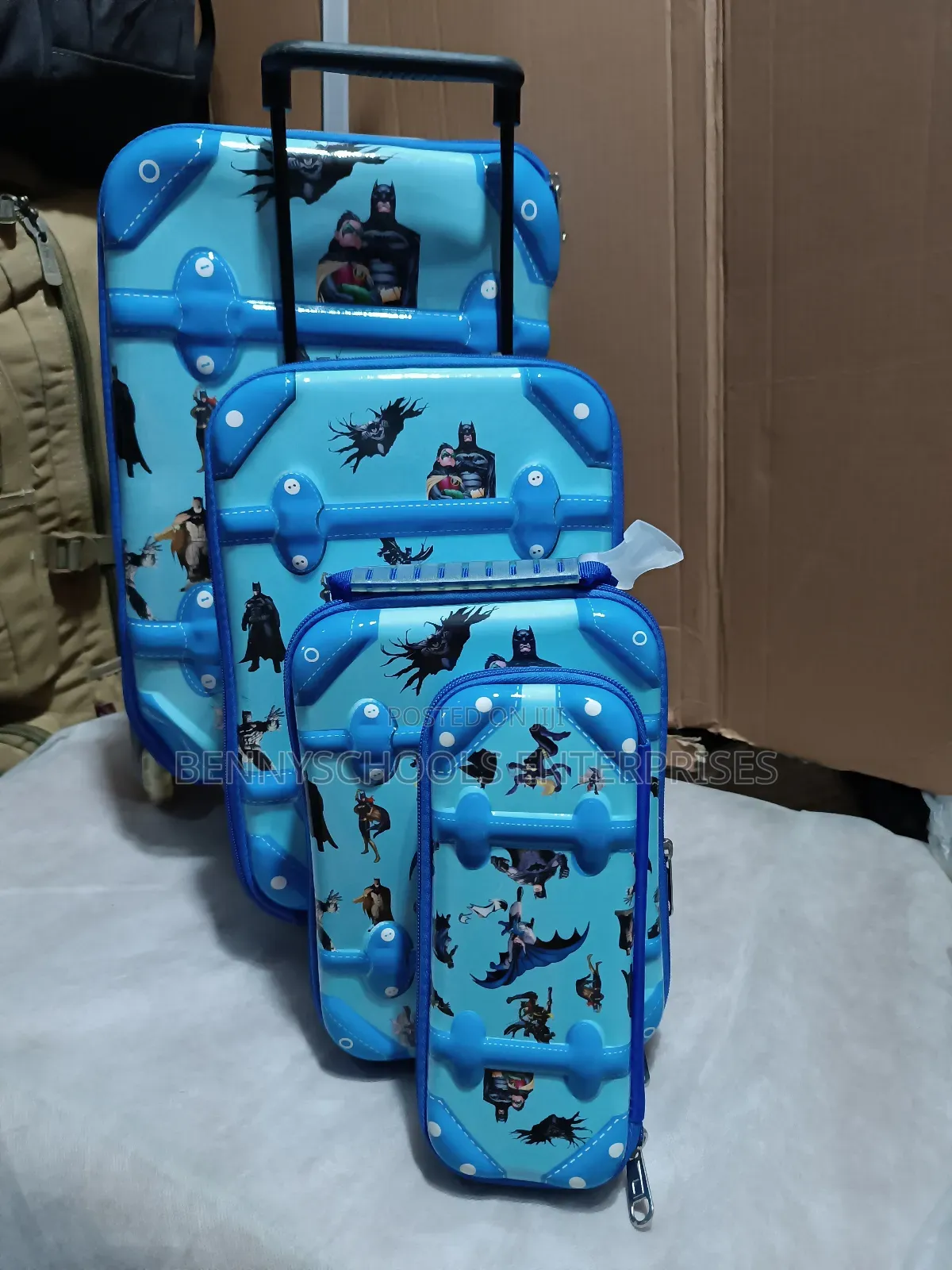 Set of 4 in 1 2 Trolleys Kids Children's Trolley School Bag