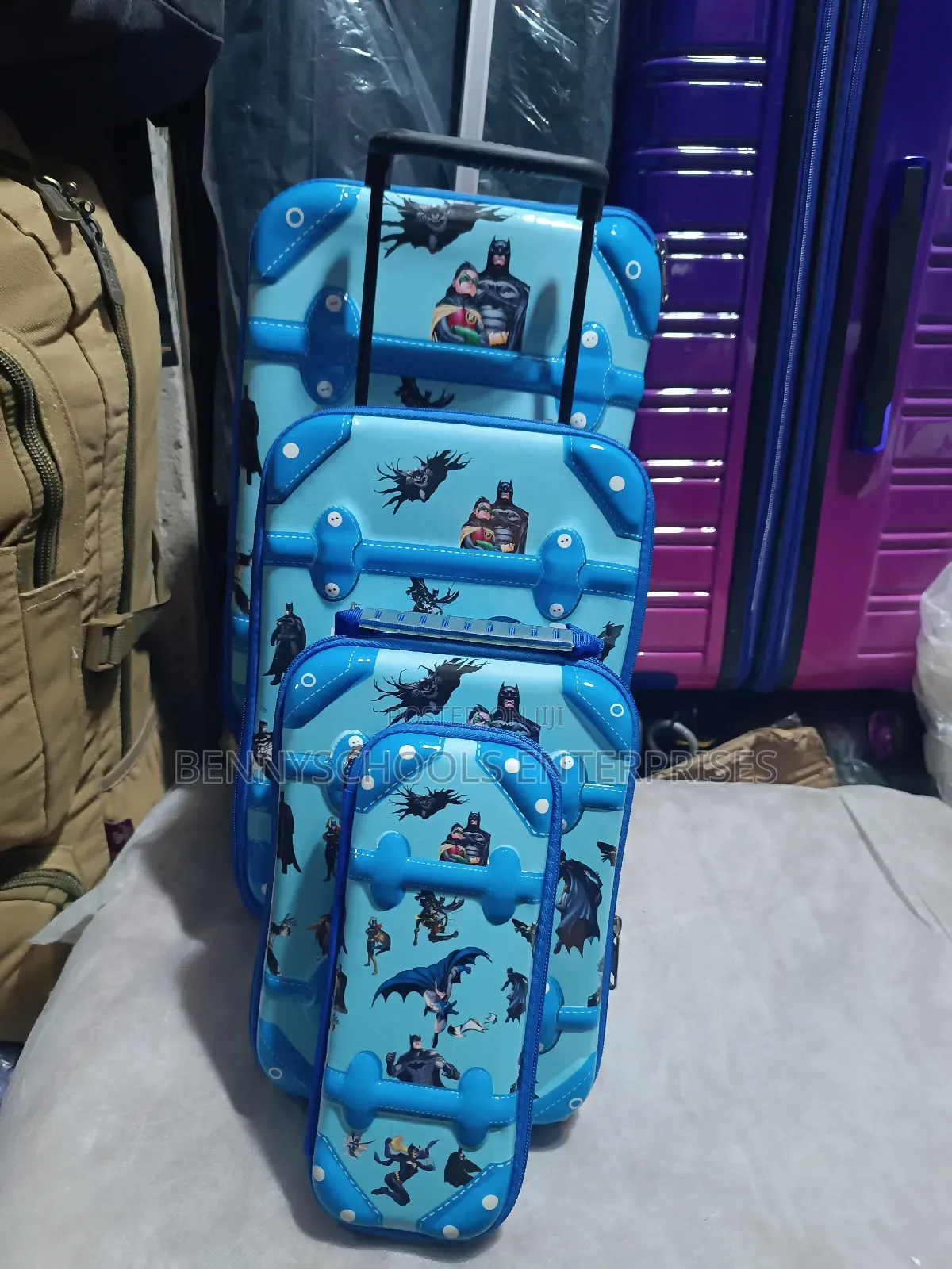 Set of 4 in 1 2 Trolleys Kids Children's Trolley School Bag