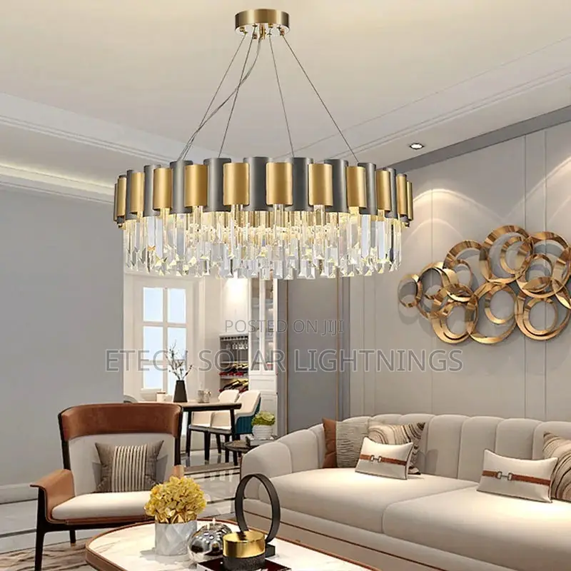 Post Modern Stainless Steel Crystal Chandelier Light