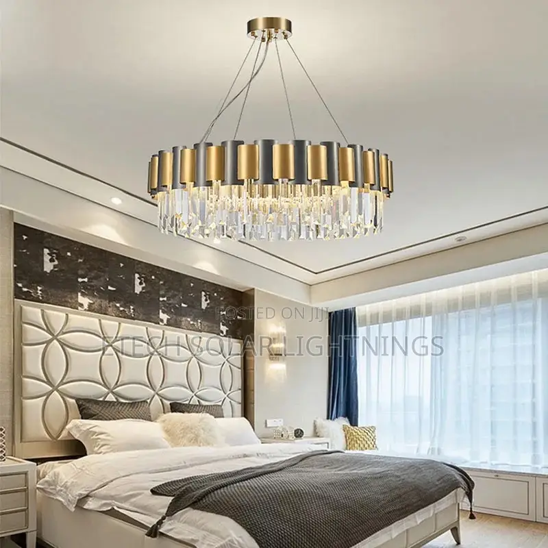 Post Modern Stainless Steel Crystal Chandelier Light