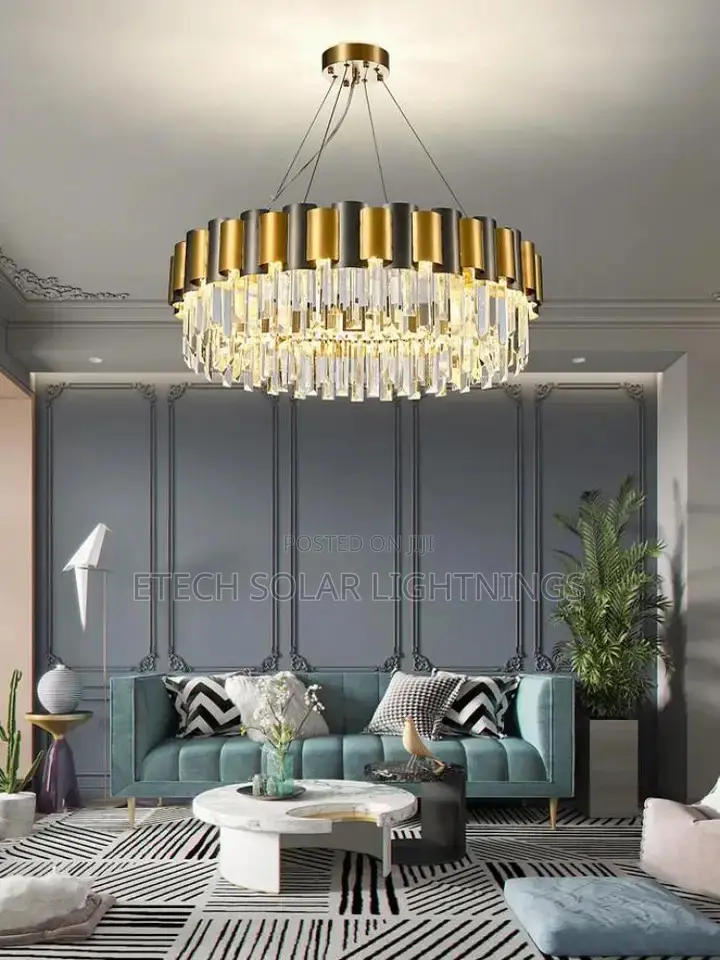 Post Modern Stainless Steel Crystal Chandelier Light