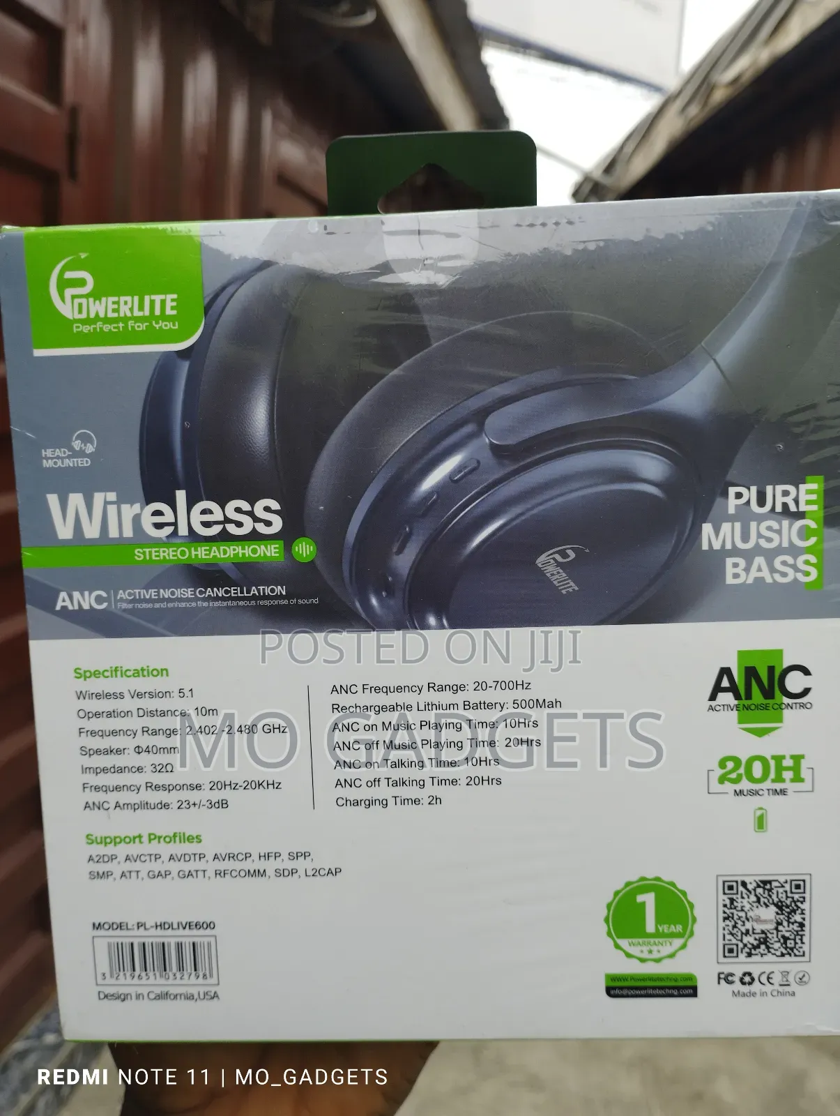 Powerlite ANC Wireless Bluetooth Stereo Headset