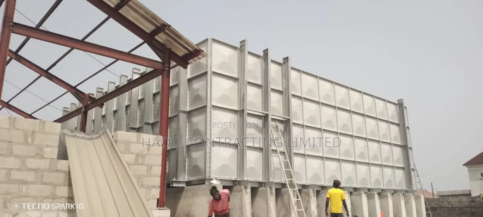 Reinforced Fibreglass GRP FRP Water Tank Construction