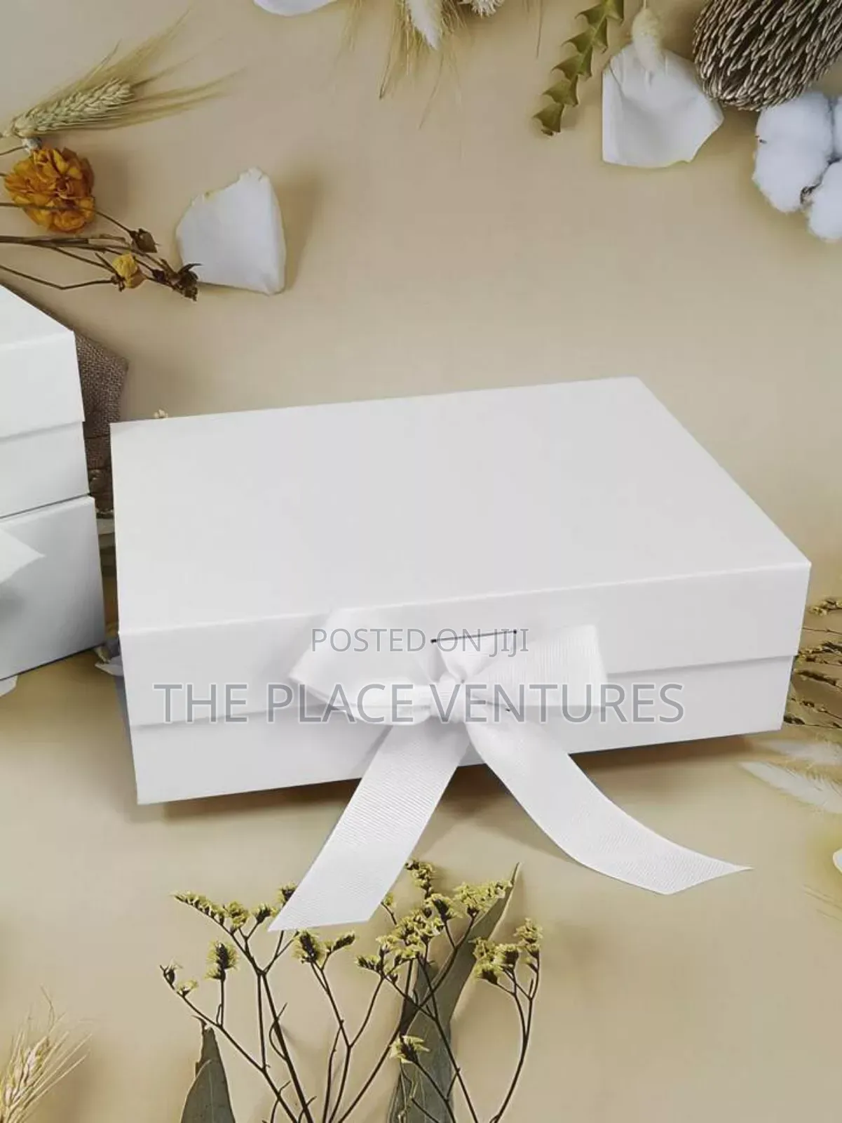 Classic White Gift Box With Ribbon Closure