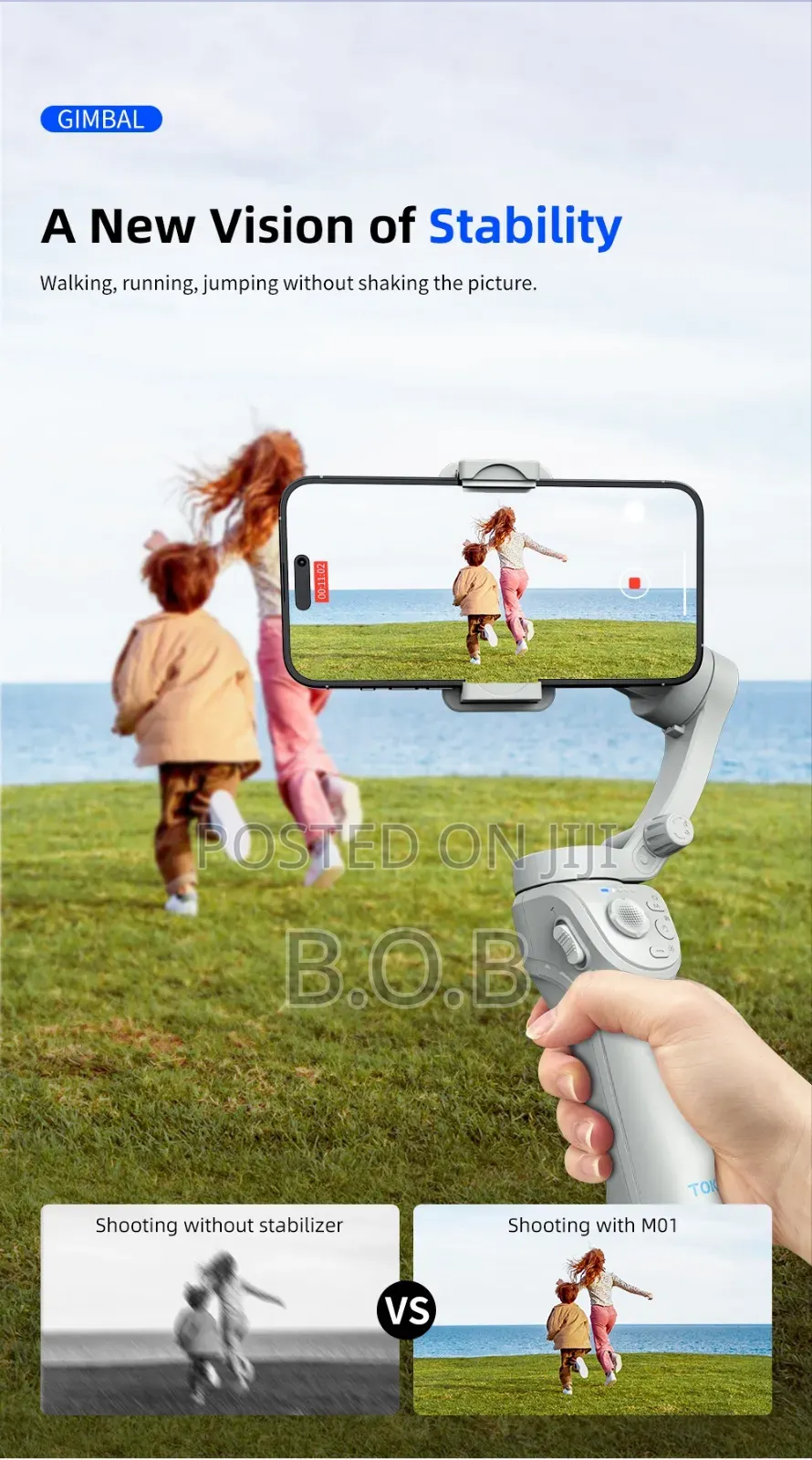 Handheld Gimbal Stabilizer ( 3-Axis Anti Shake , Foldable)