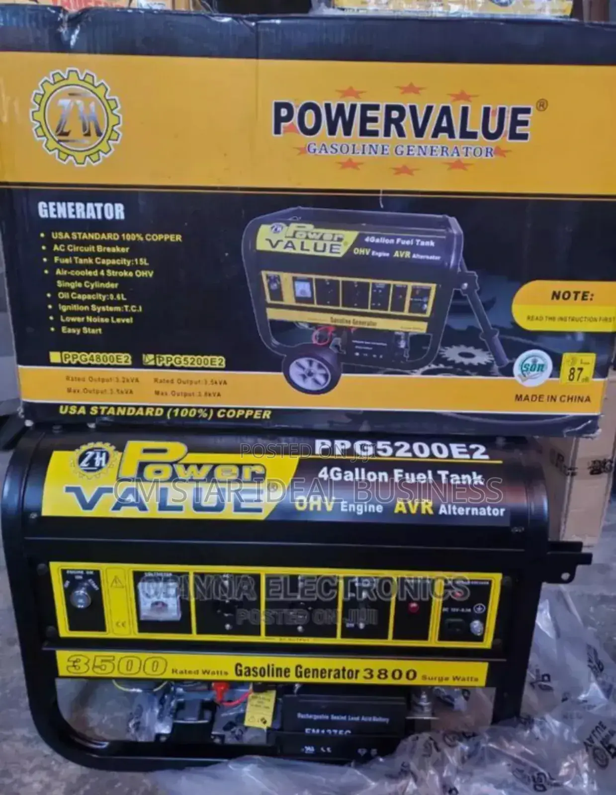 Original Power Value Key Starter Gen 5200e2 Long Coil 3.5kva