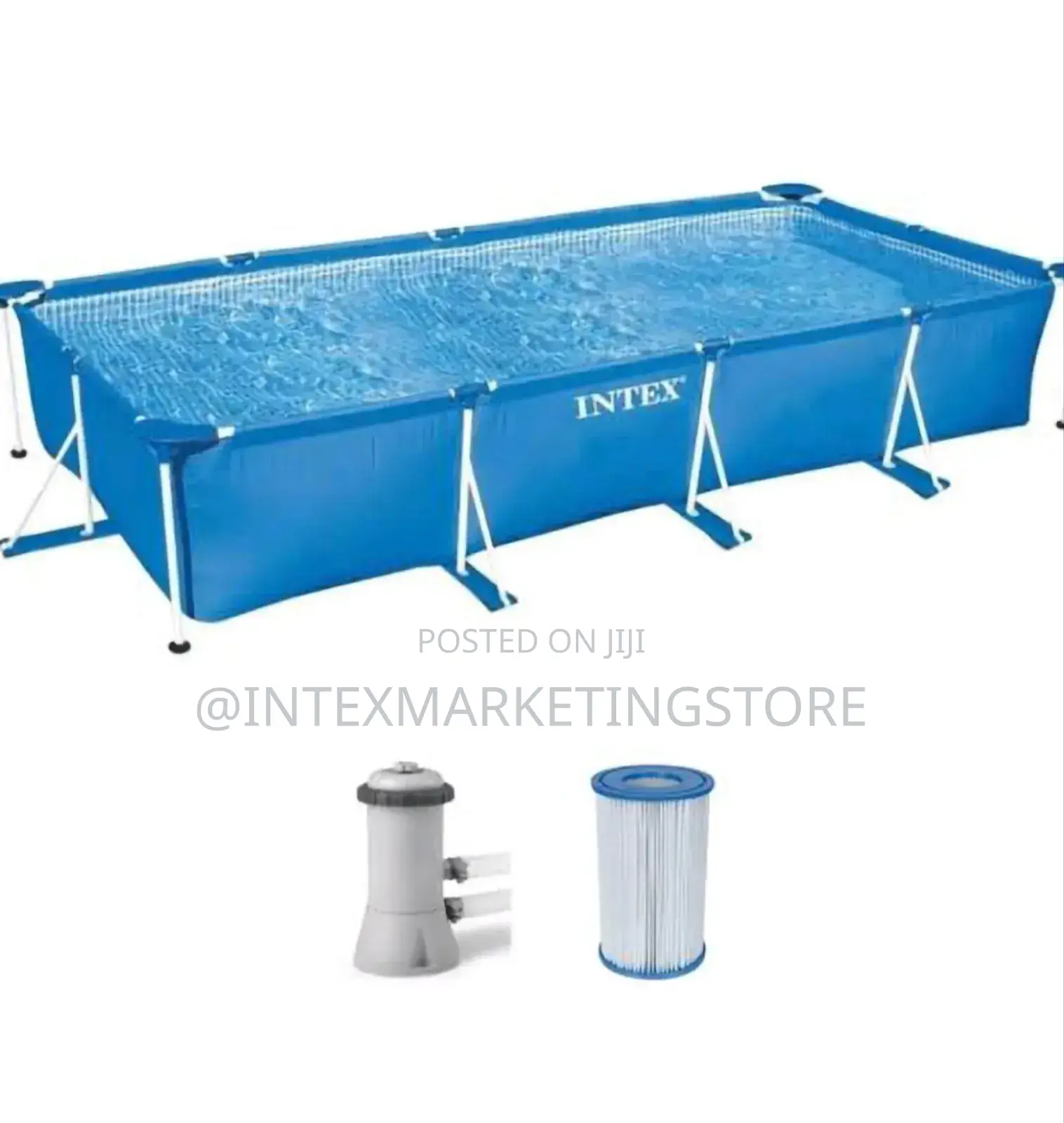 Intex 14ft 9" X 7ft 3" X 33" Metal Frame Pool Filter Pump