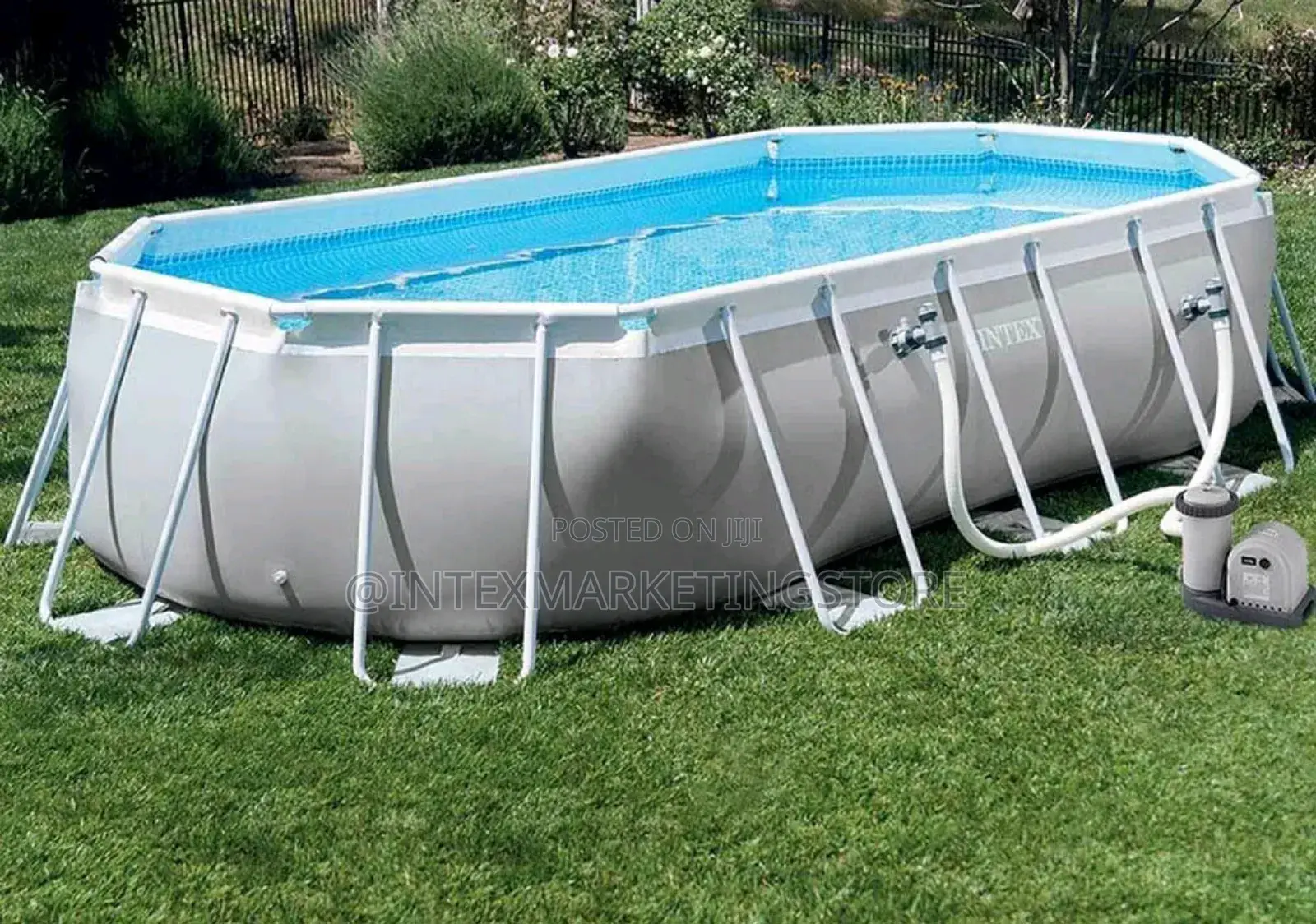 Intex Prism Frame Oval Pool (16.6ft X 9ft X 48")
