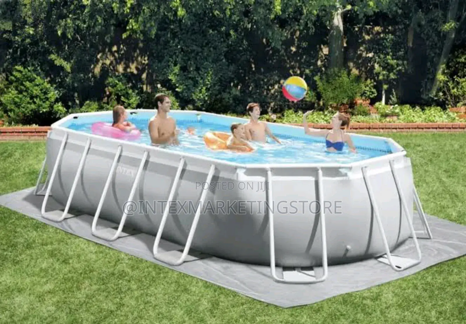 Intex Prism Frame Oval Pool (16.6ft X 9ft X 48")