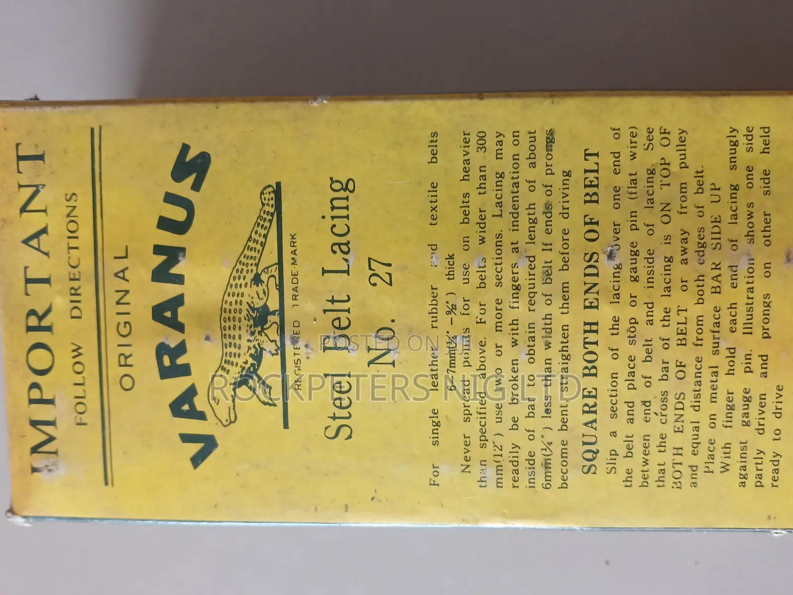 Varanus Steel Belt Lacing No.27