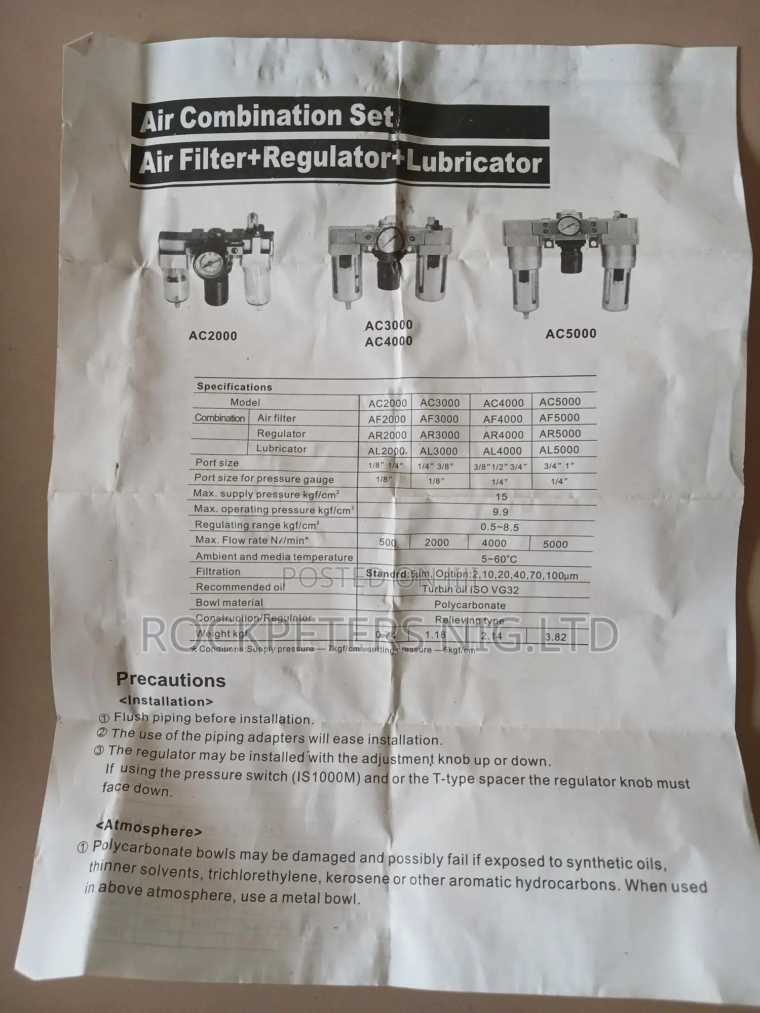 Hymair 1⁄2" Ac4000-04 Air Filter Regulator Lubricator