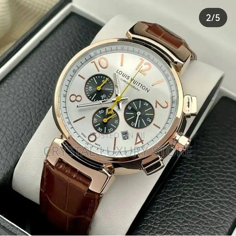 Louis Vuitton Quality Men Leather Wristwatch