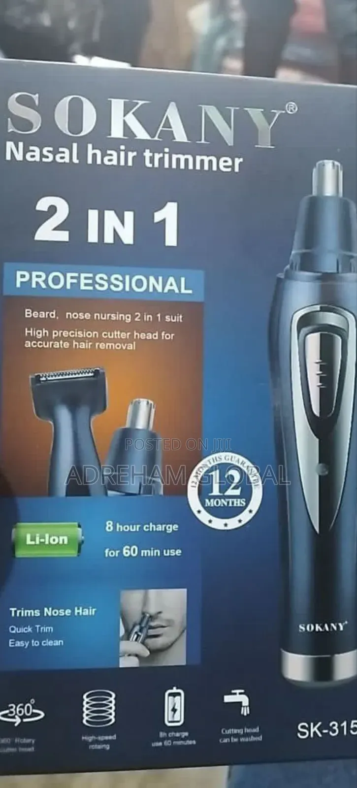 Sokany 2 in 1 Professional Hair Trimmer and Nasal Trimmer
