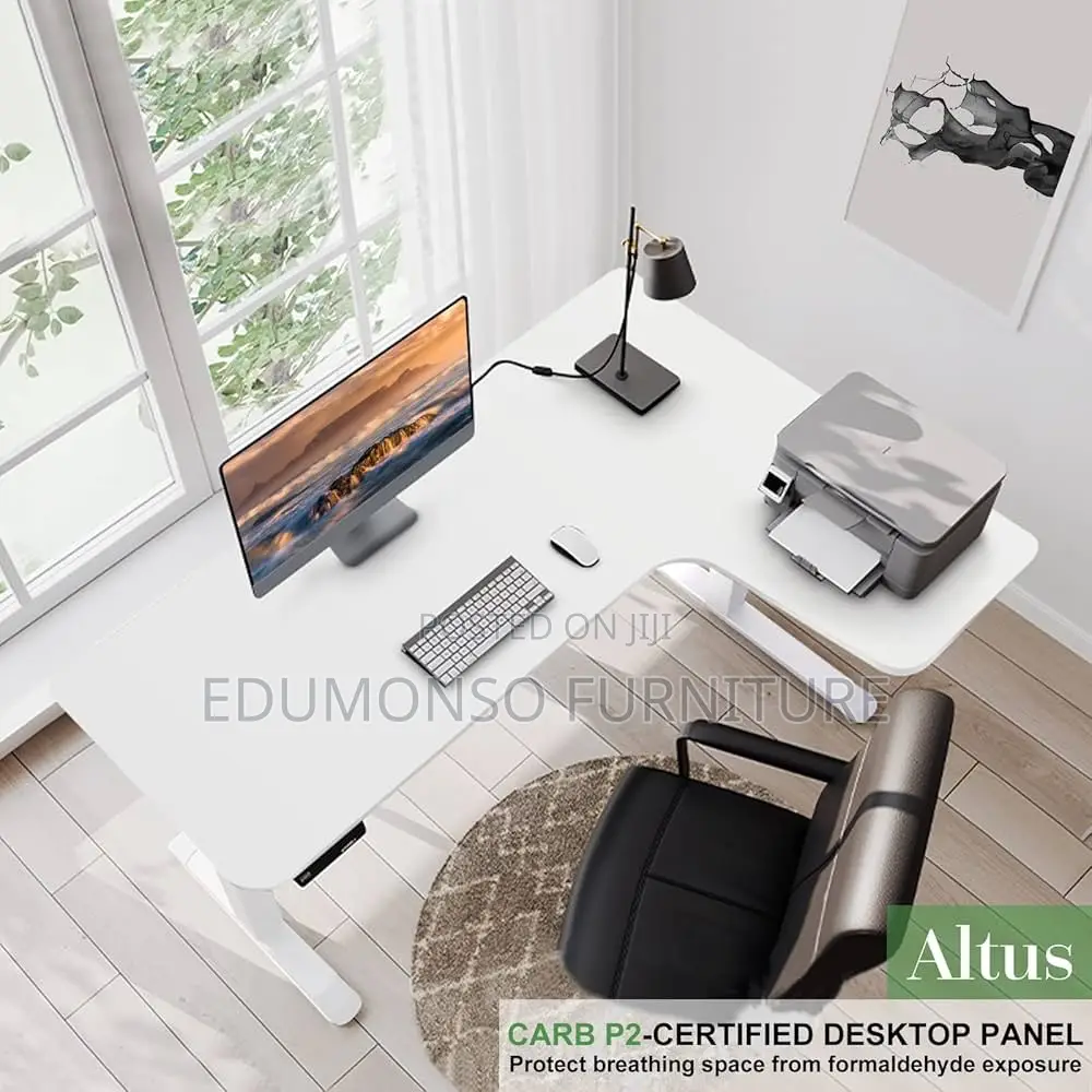 L Shaped Electric Adjustable Height Desk 140x60x75