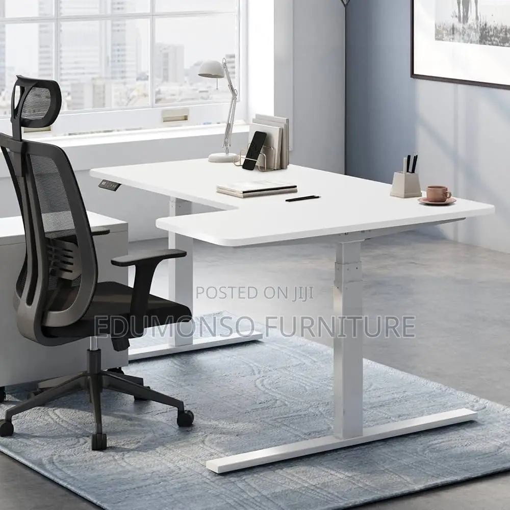 L Shaped Electric Adjustable Height Desk 140x60x75