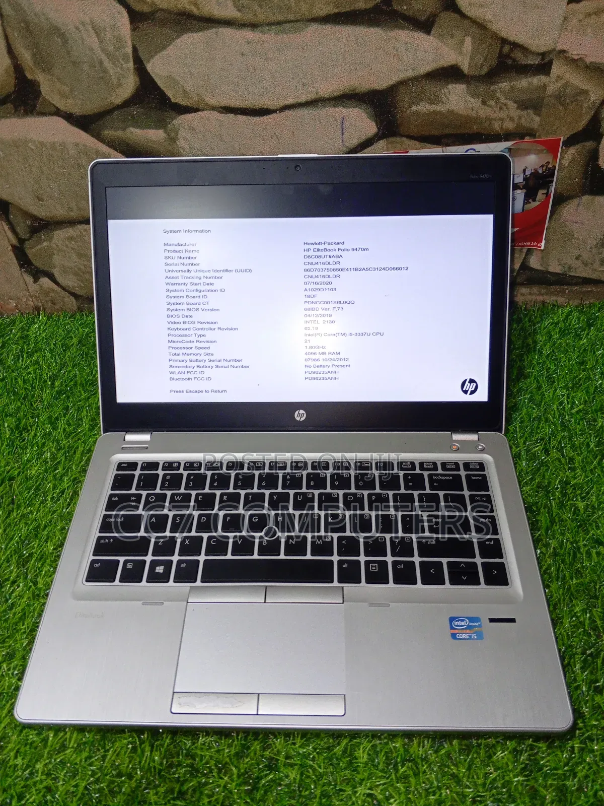 Laptop HP EliteBook Folio 9470M 8GB Intel Core I5 HDD 500GB