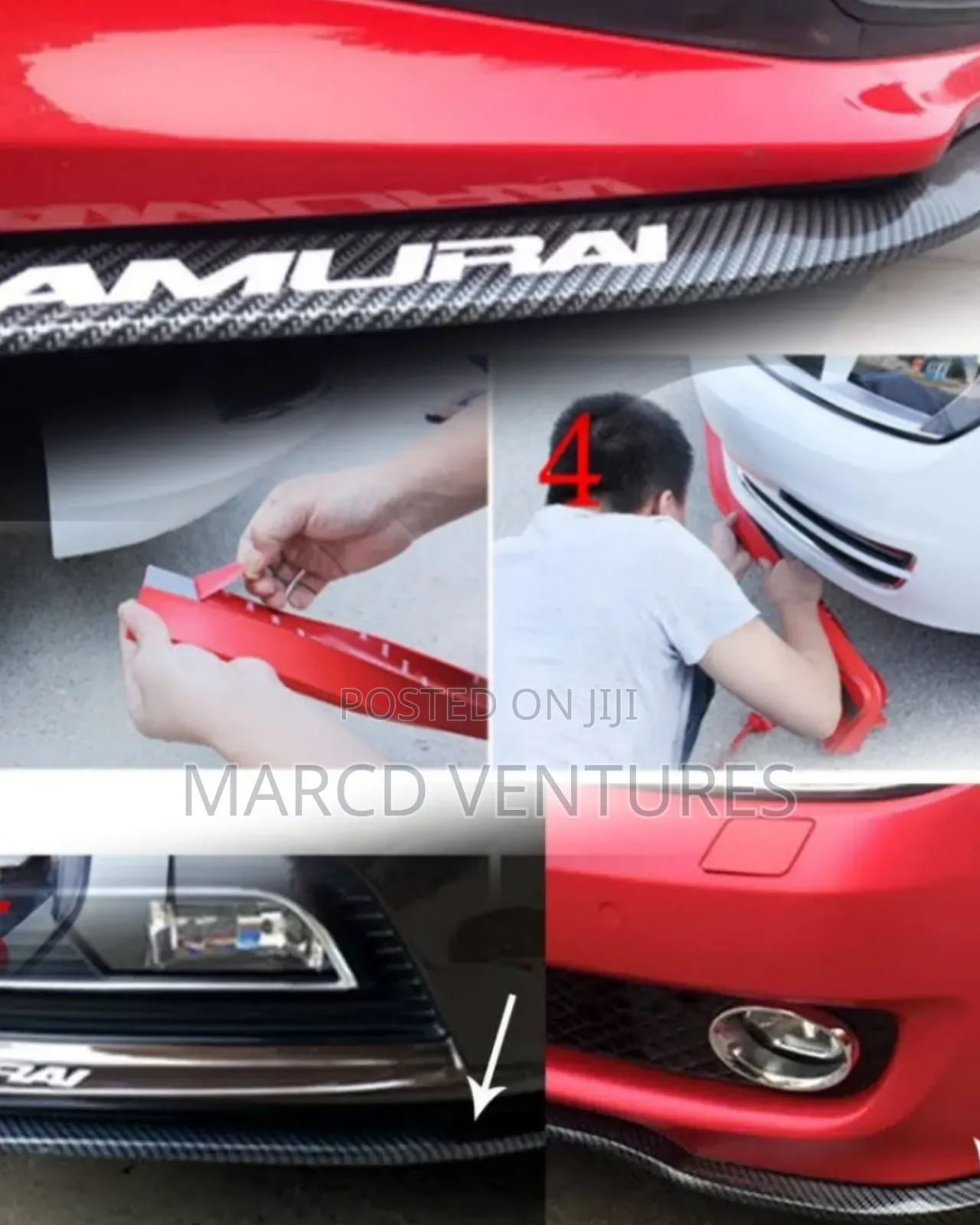 Carbon Fiber Rubber Bumper Lip Guard.